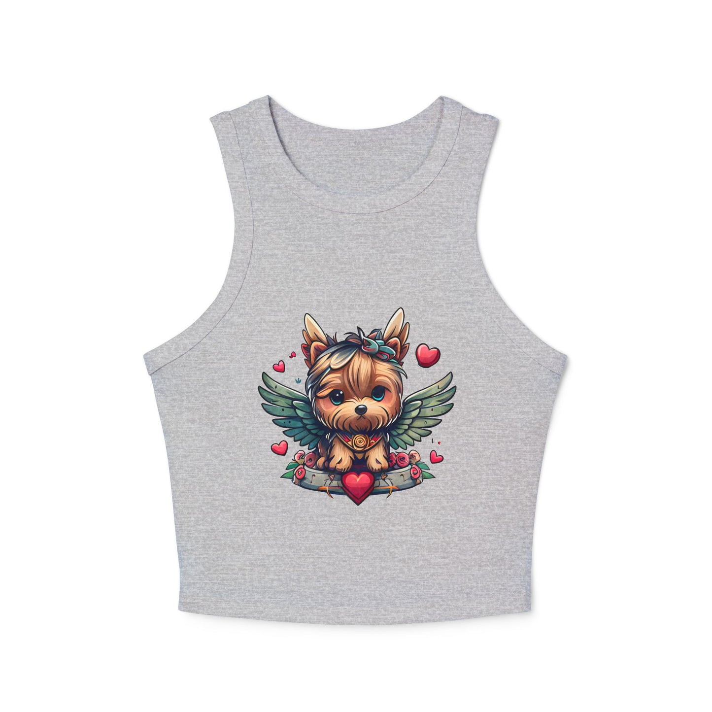Princess Grace Cute Puppy Graphic Racerback Tank Top for Dog Lovers