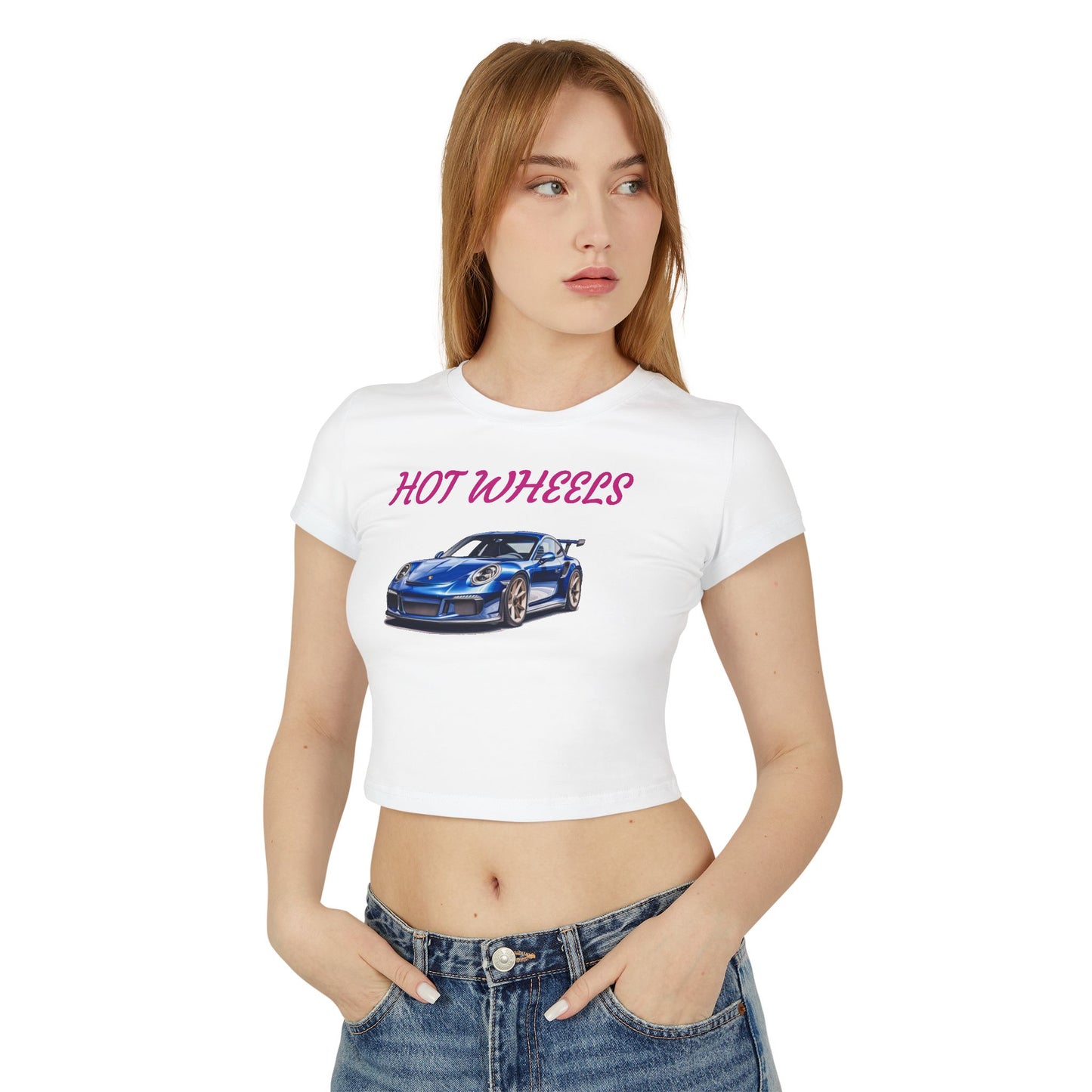 Princess Grace Hot Wheels Women's Baby Tee Fun Retro Auto Graphic T-Shirt