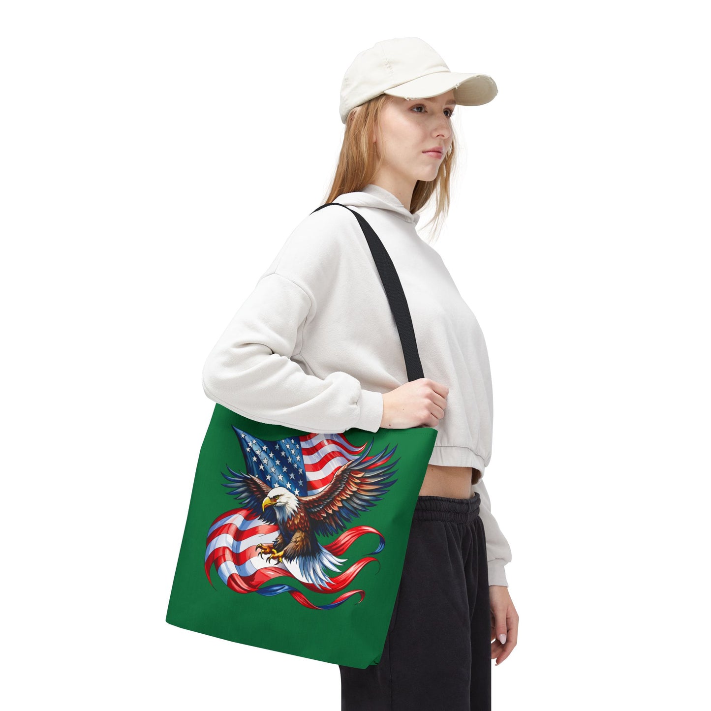 Princess Grace Patriotic Eagle Tote Bag American Flag Design for Independence Day
