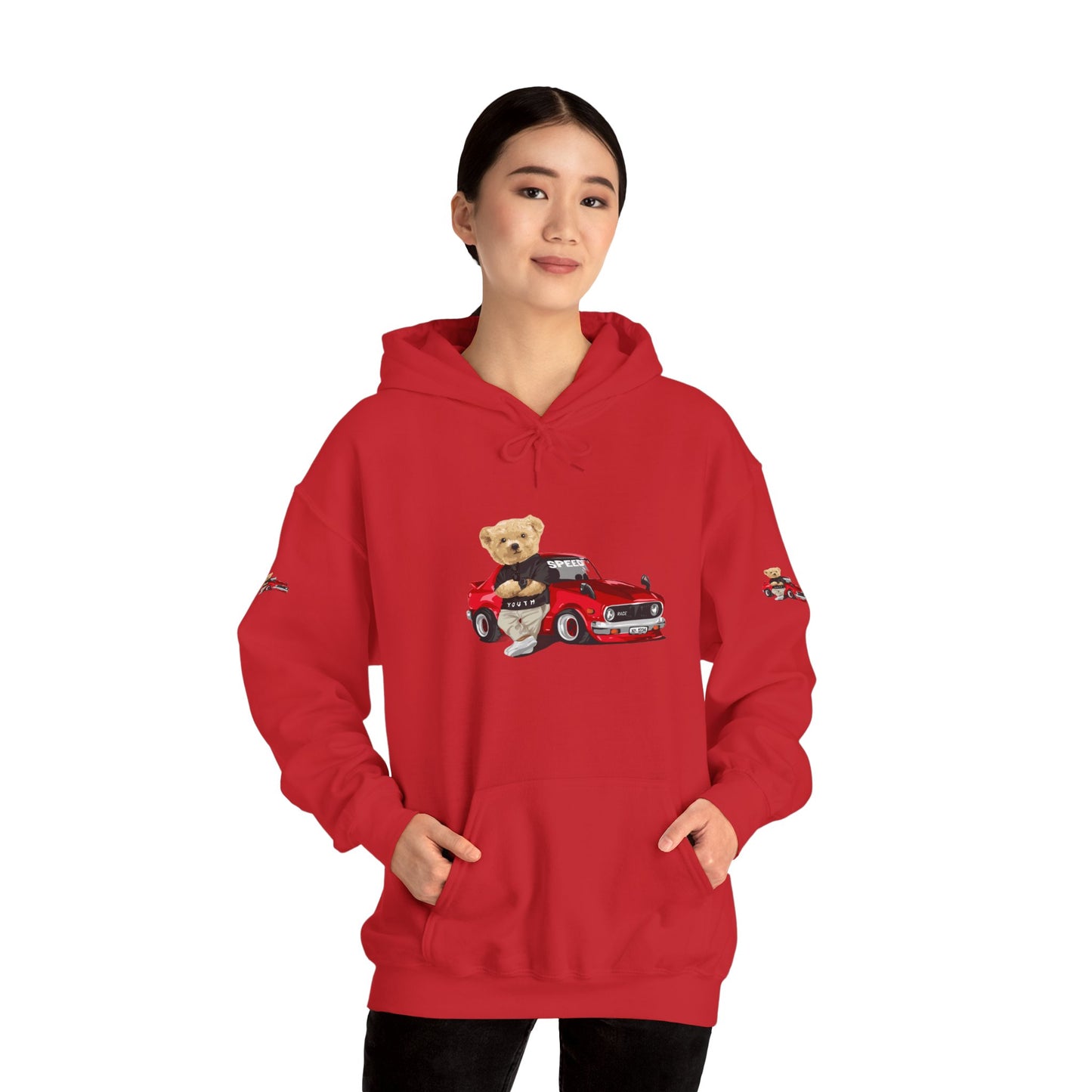 Princess Grace Vintage Bear Car Hoodie Fun Unisex Sweatshirt for Auto Lovers