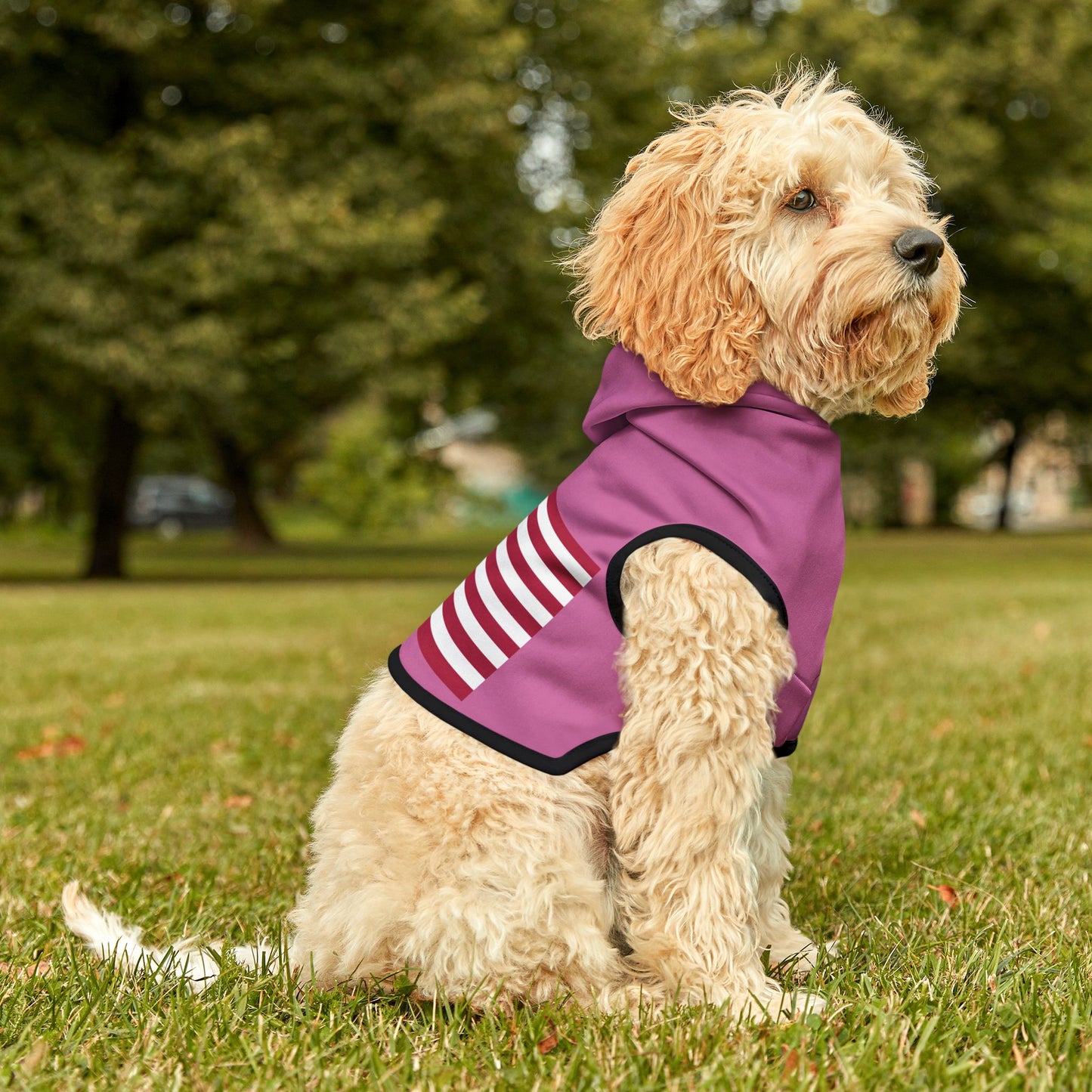 Princess Grace Patriotic Pet Hoodie for Dogs Cozy Pink Design with American Flag