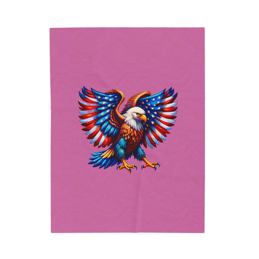 Princess Grace  Vibrant Eagle Plush Blanket  Perfect for Patriotic Celebrations