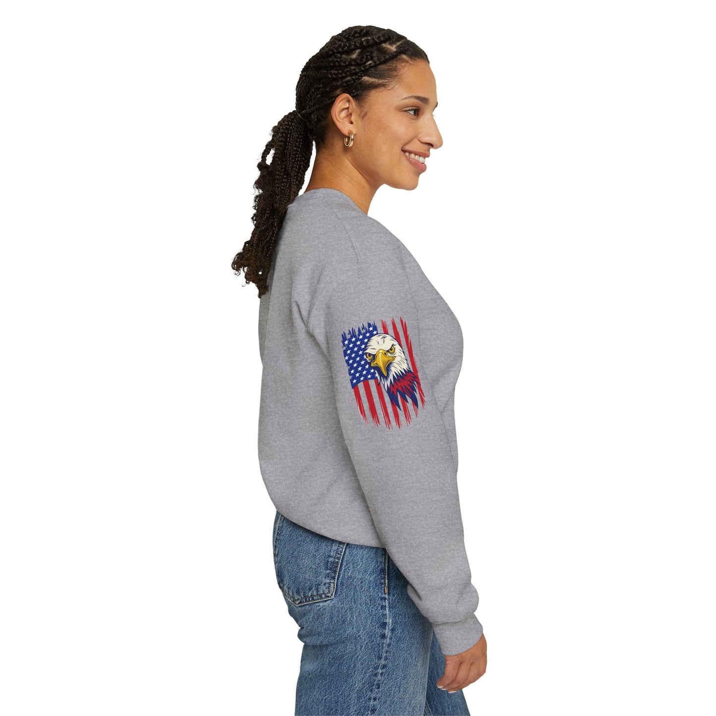 Princess Grace Patriotic Eagle Crewneck Sweatshirt Unisex Heavy Blend