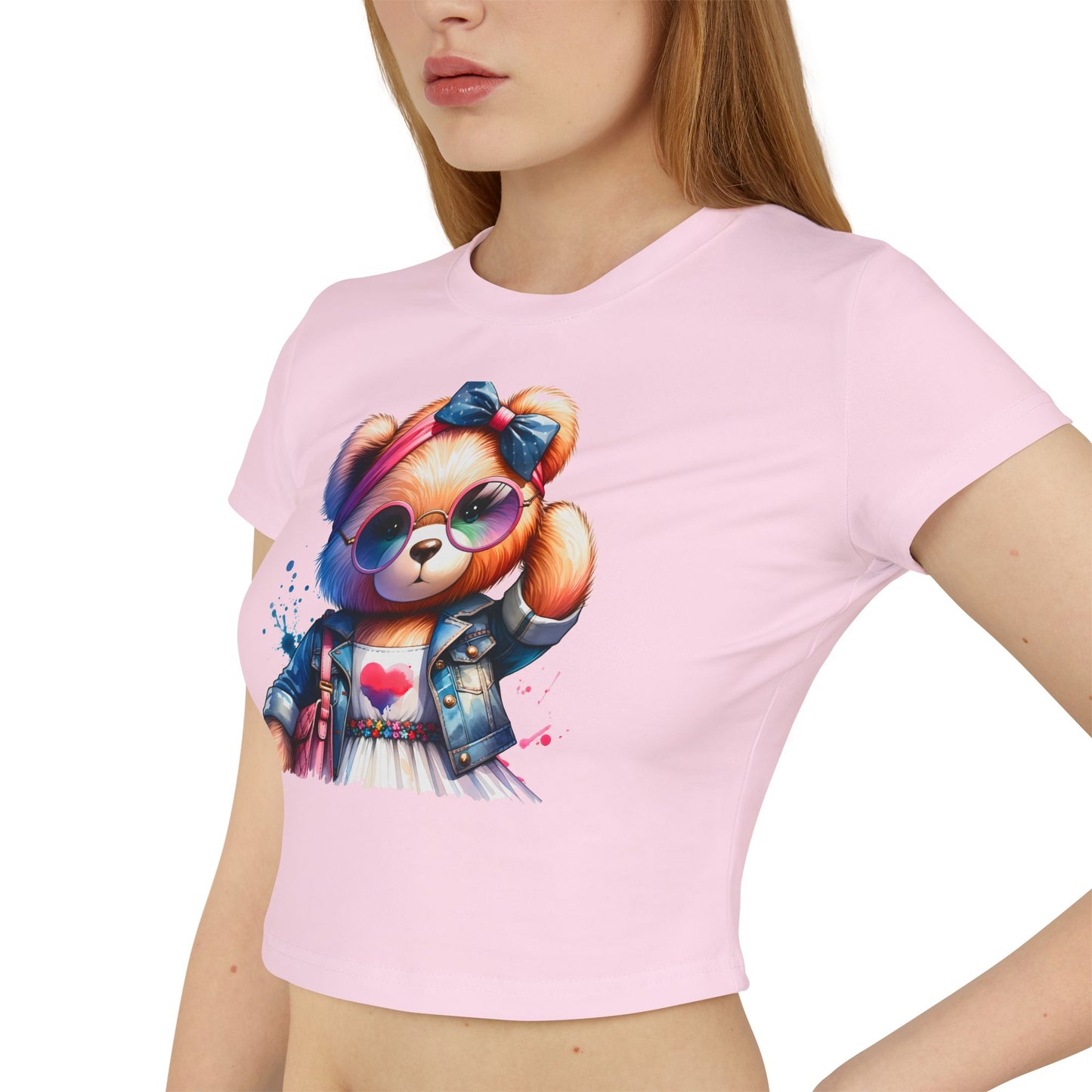 Princess Grace Cute Bear Graphic Baby Tee for Women Fun & Trendy