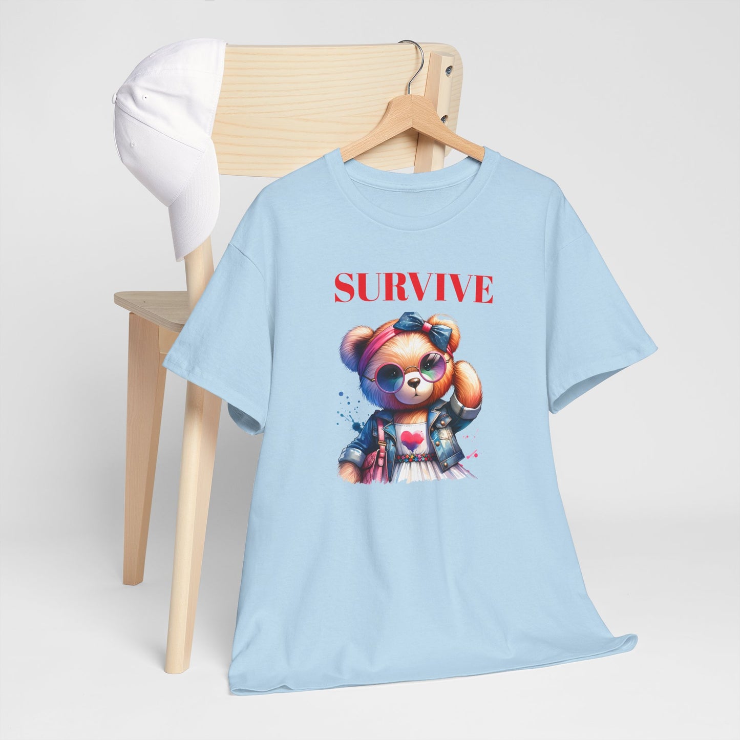 Princess Grace Survive Vibe Unisex Heavy Cotton Tee Fun and Edgy Graphic Tee for Casual Wear