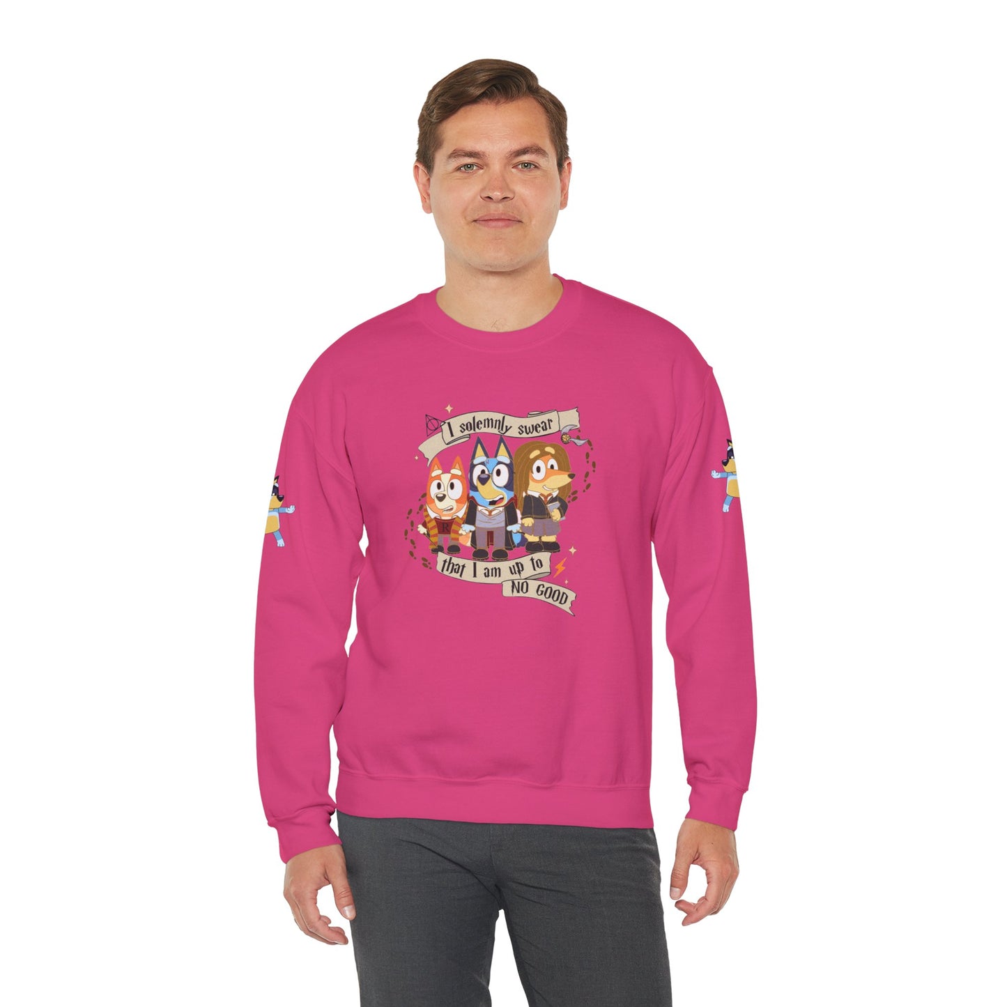 Princess Grace Bluey Unisex Funny Crewneck Sweatshirt "I Solemnly Swear That I Am Up To No Good" Perfect Gift for Family and Friends