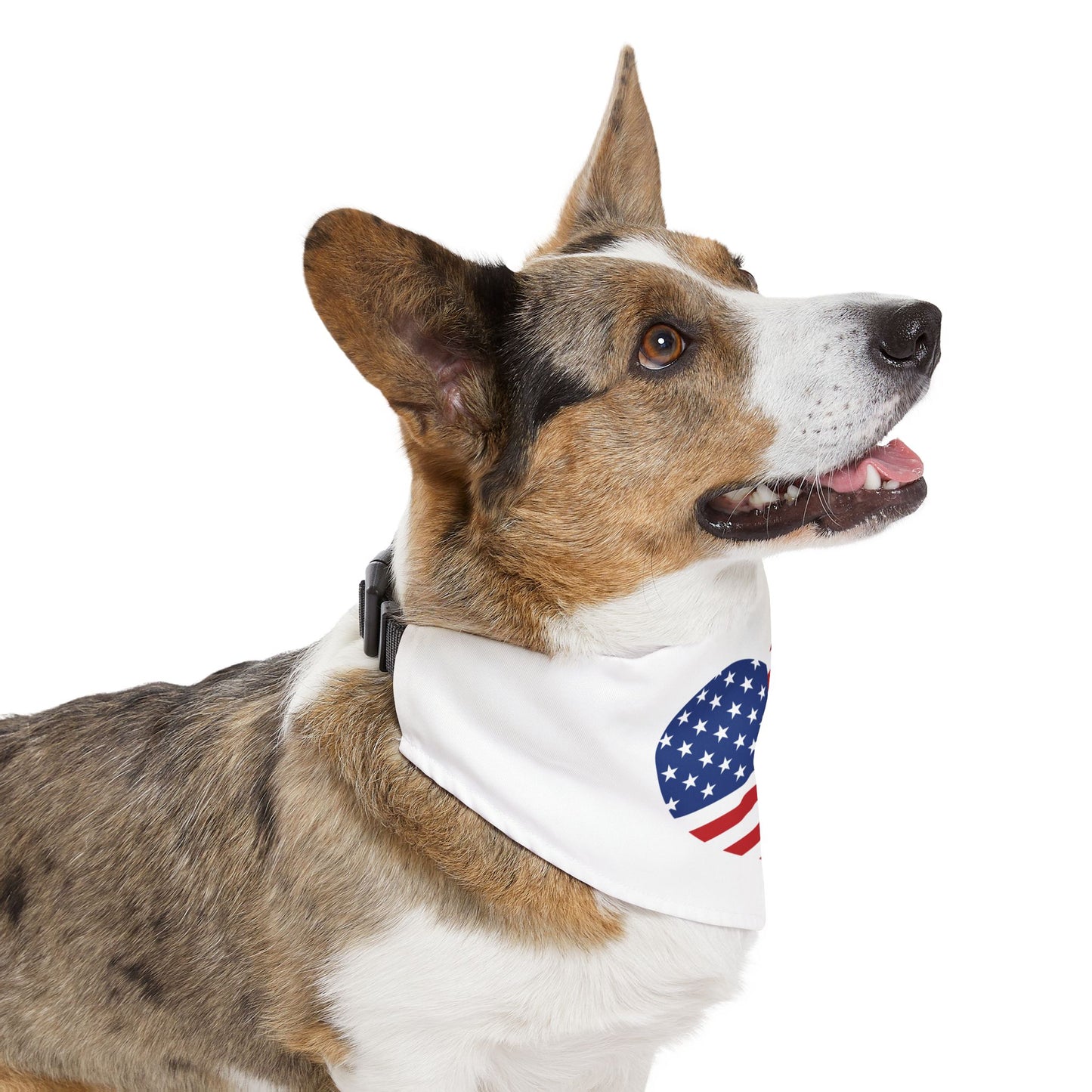 Princess Grace Patriotic Pet Bandana Collar USA Heart Design for Dogs