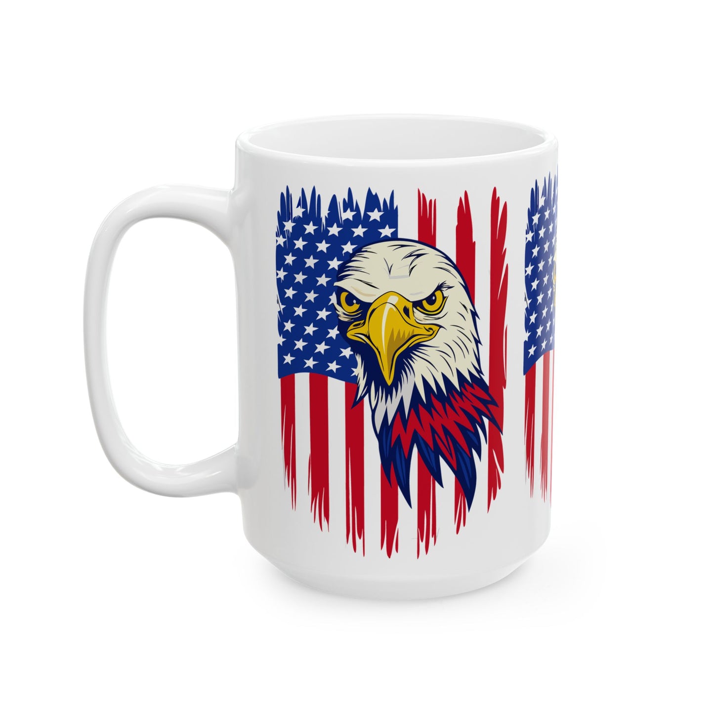 Princess Grace Patriotic Eagle Ceramic Mug 11oz & 15oz Ideal for Independence Day & Veteran's Day