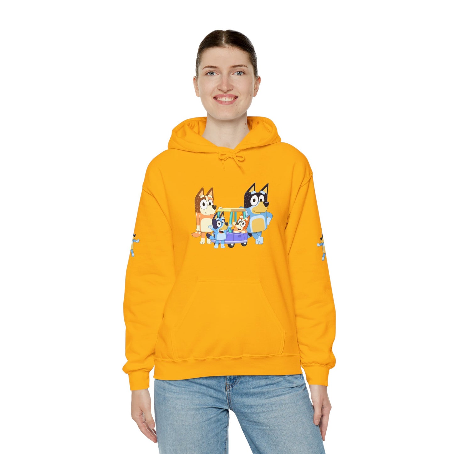Princess Grace Bluey Fun Family Cartoon Hoodie - Unisex Heavy Blend with Playful Characters