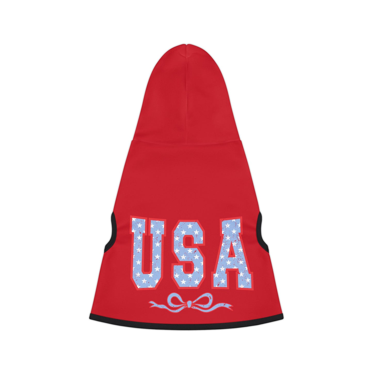 Princess Grace USA Flag Pet Hoodie Red Stylish Dog Apparel for Patriotic Occasions