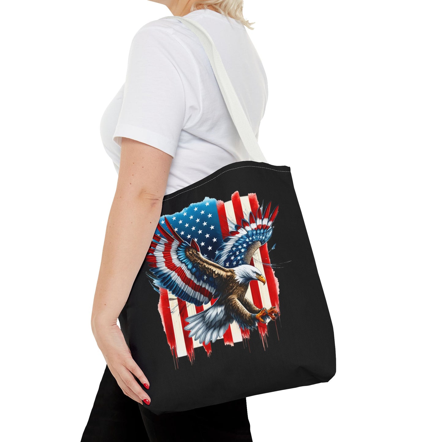 Princess Grace Patriotic Eagle Tote Bag American Flag Design