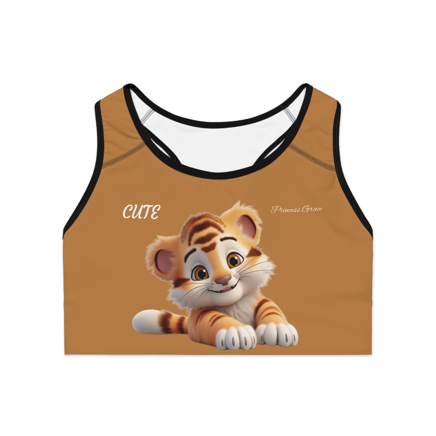 Princess Grace Cute Tiger Sports Bra for Active Women
