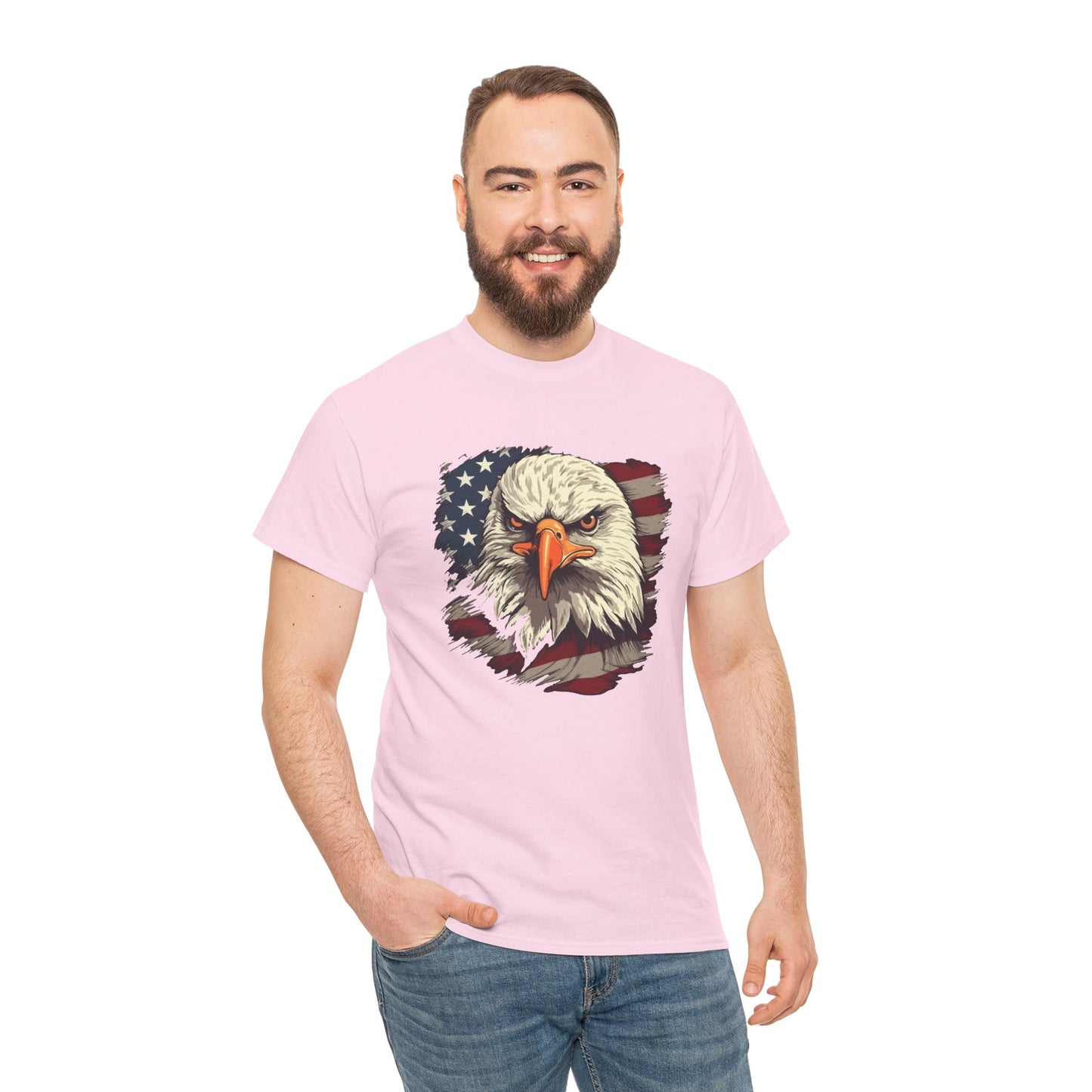 Princess Grace Patriotic Eagle Graphic Tee Unisex Heavy Cotton T-Shirt