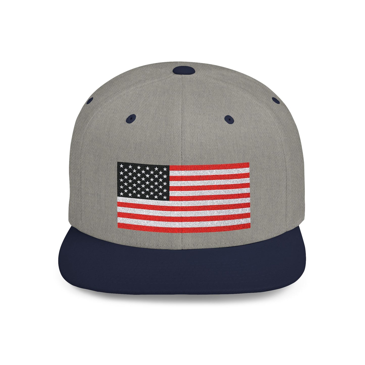 Princess Grace Patriotic Flat Bill Snapback Hat American Flag Design