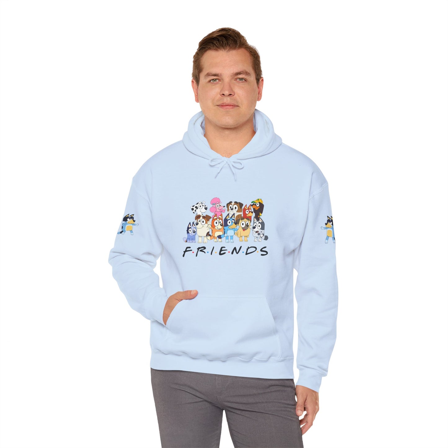 Princess Grace Bluey Unisex Heavy Blend Hooded Sweatshirt 'Friends' Cartoon Design