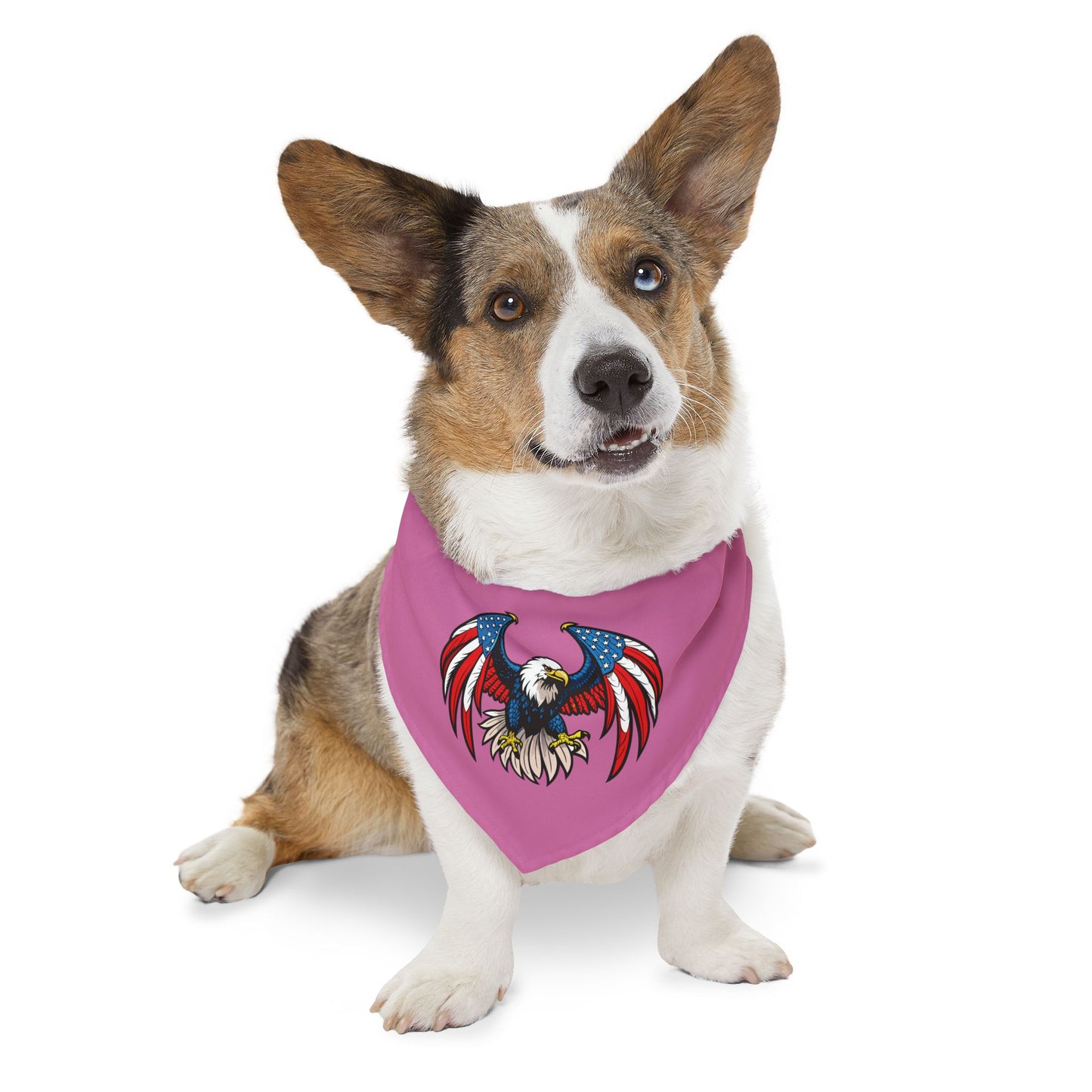 Princess Grace Patriotic Eagle Design Pet Bandana Collar Perfect for Holidays & Celebrations