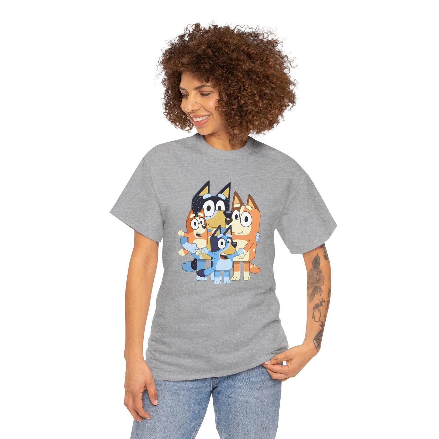 Princess Grace Bluey Family Unisex Heavy Cotton Tee Fun and Stylish for Kids and Adults