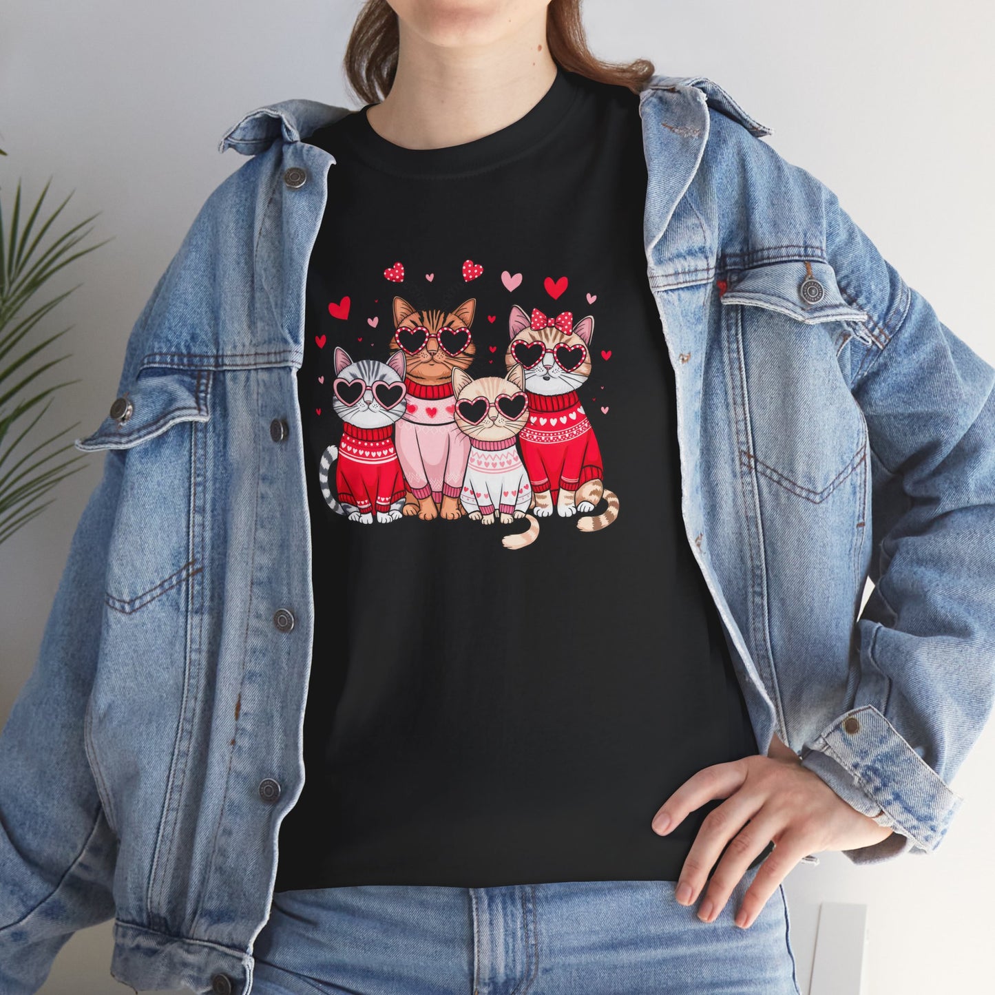 Princess Grace Cute Cat Lovers Unisex Heavy Cotton Tee Adorable Cats in Sweaters