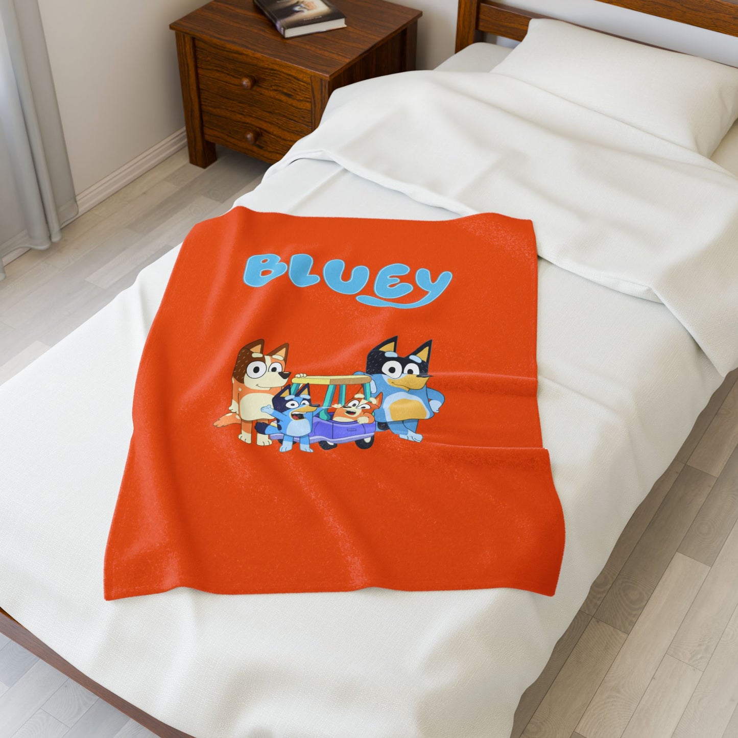 Princess Grace Bluey Velveteen Plush Blanket Cozy Cartoon Comfort for Kids