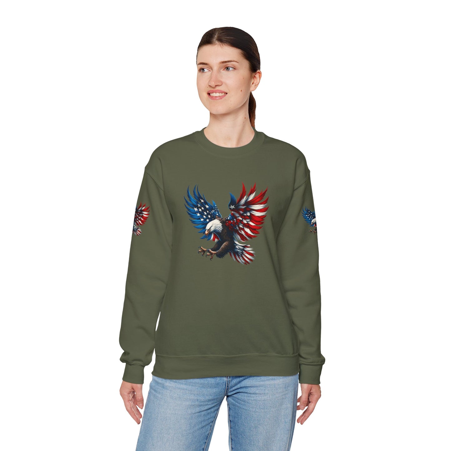 Princess Grace Patriotic Eagle Unisex Crewneck Sweatshirt
