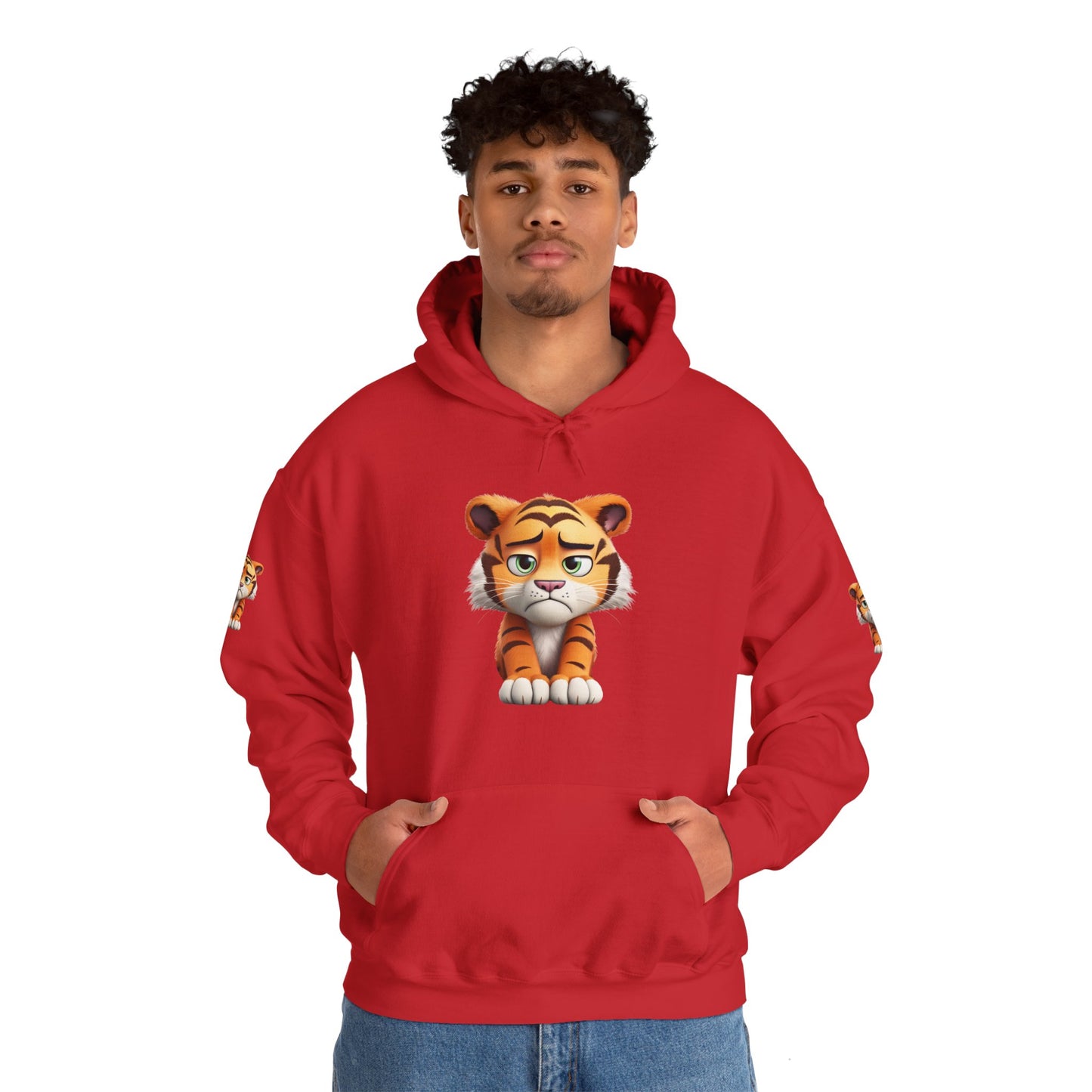 Princess Grace Playful Tiger Graphic Hoodie Unisex Heavy Blend Sweatshirt for Kids and Adults