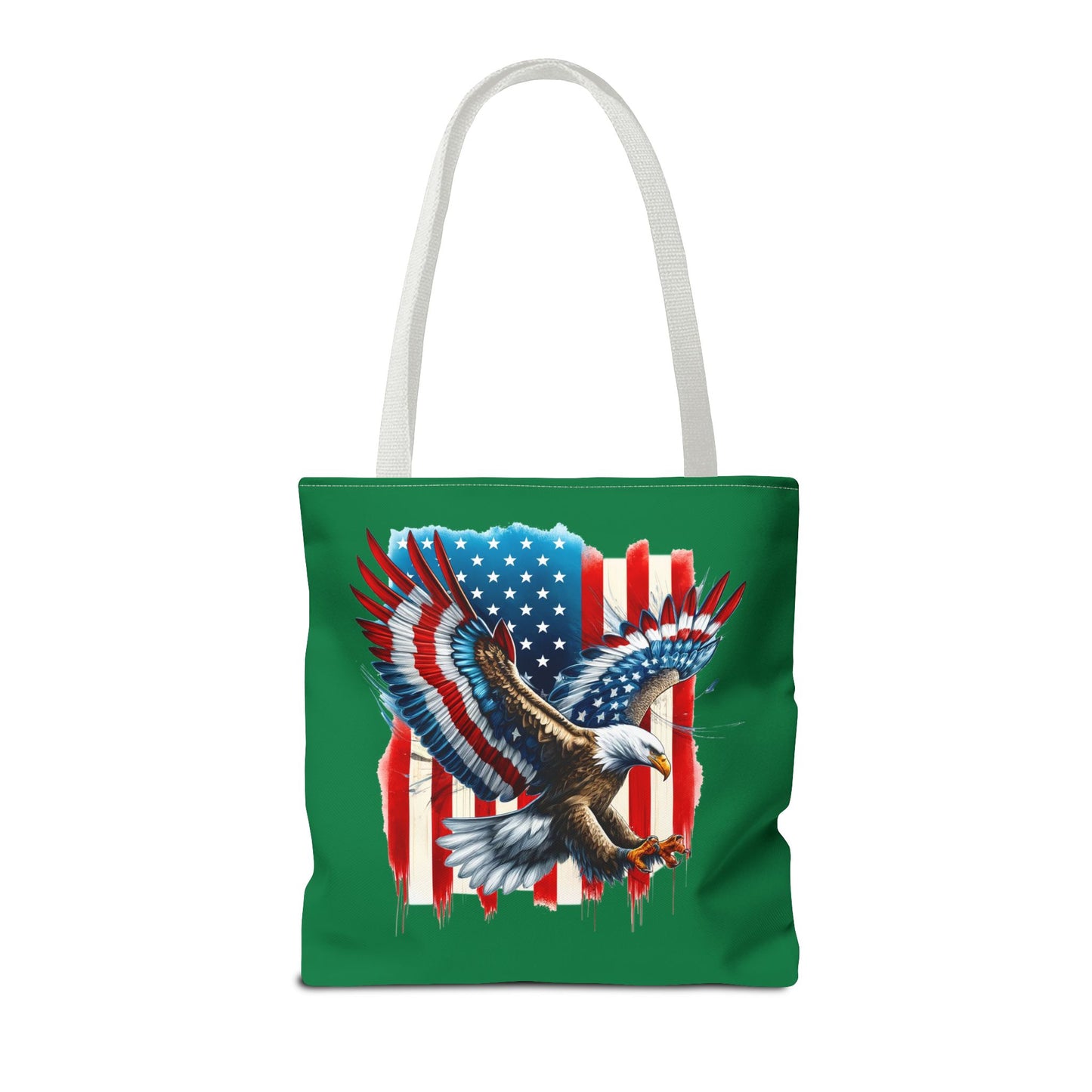 Princess Grace Patriotic Eagle Print Tote Bag American Flag Design for Fourth of July and Everyday Use