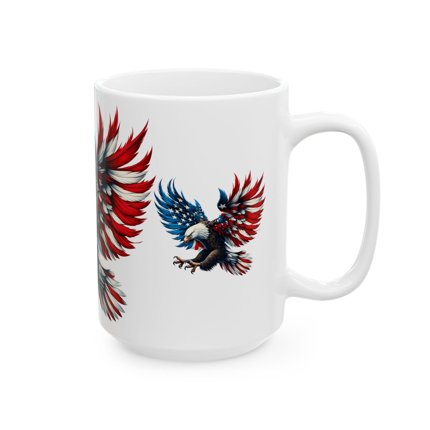Princess Grace Patriotic Eagle Ceramic Mug 11oz & 15oz Perfect for Independence Day