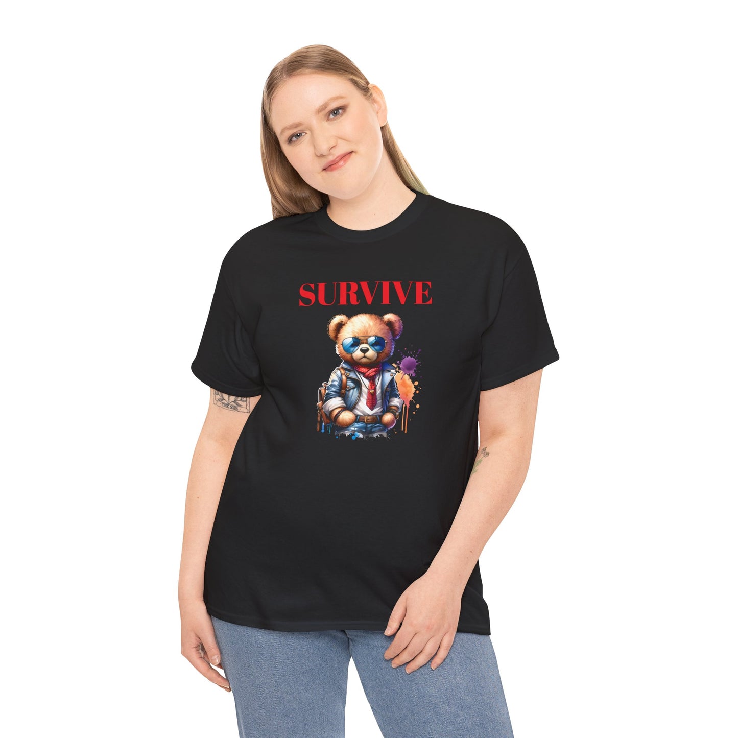 Princess Grace Survive Bear Unisex Heavy Cotton Tee