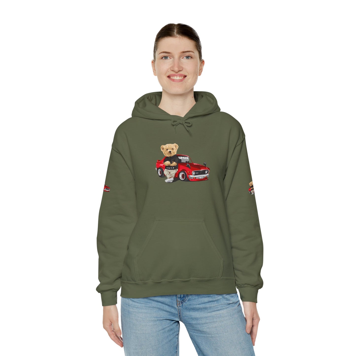 Princess Grace Vintage Bear Car Hoodie Fun Unisex Sweatshirt for Auto Lovers
