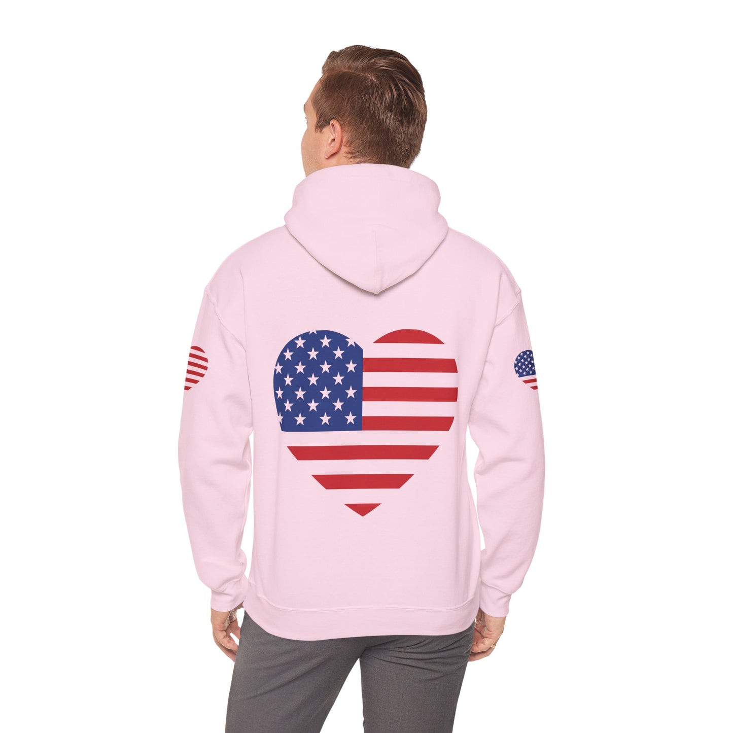 Princess Grace Patriotic Heart Design Unisex Hoodie Perfect for Holidays and Celebrations