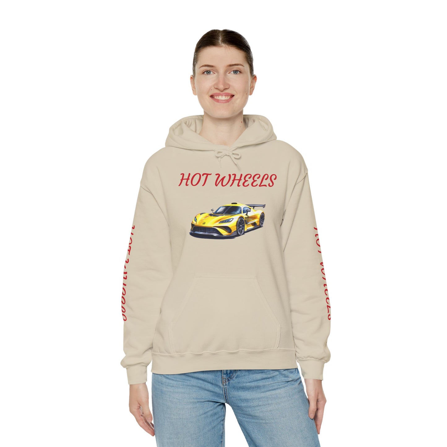 Princess Grace Hot Wheels Unisex Hooded Sweatshirt Stylish Car Graphic with Bold Text