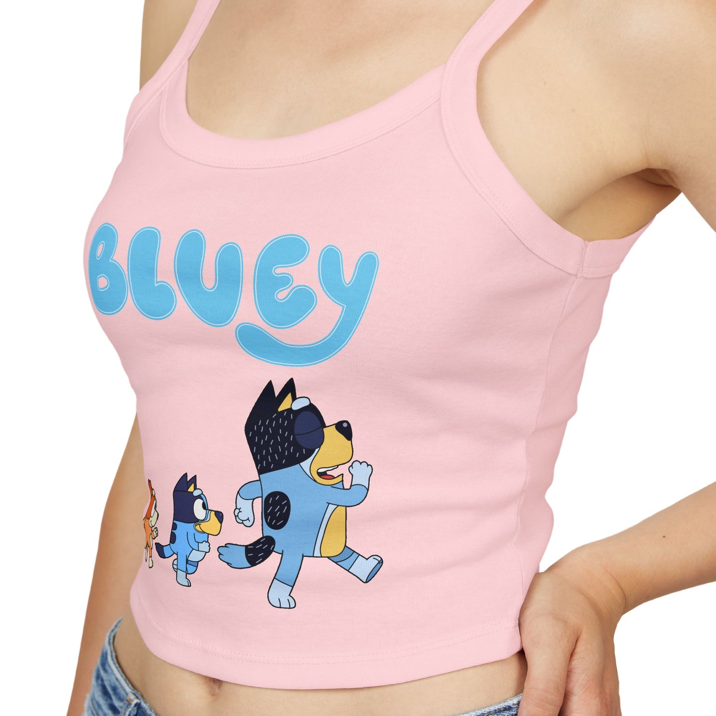 Princess Grace Bluey Themed Women's Spaghetti Strap Tank Top Playful & Fun