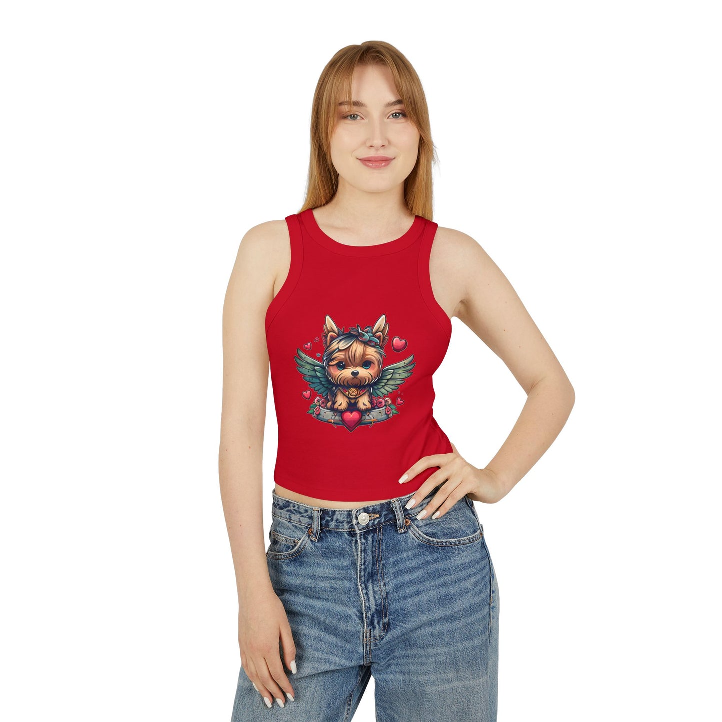 Princess Grace Cute Puppy Graphic Racerback Tank Top for Dog Lovers