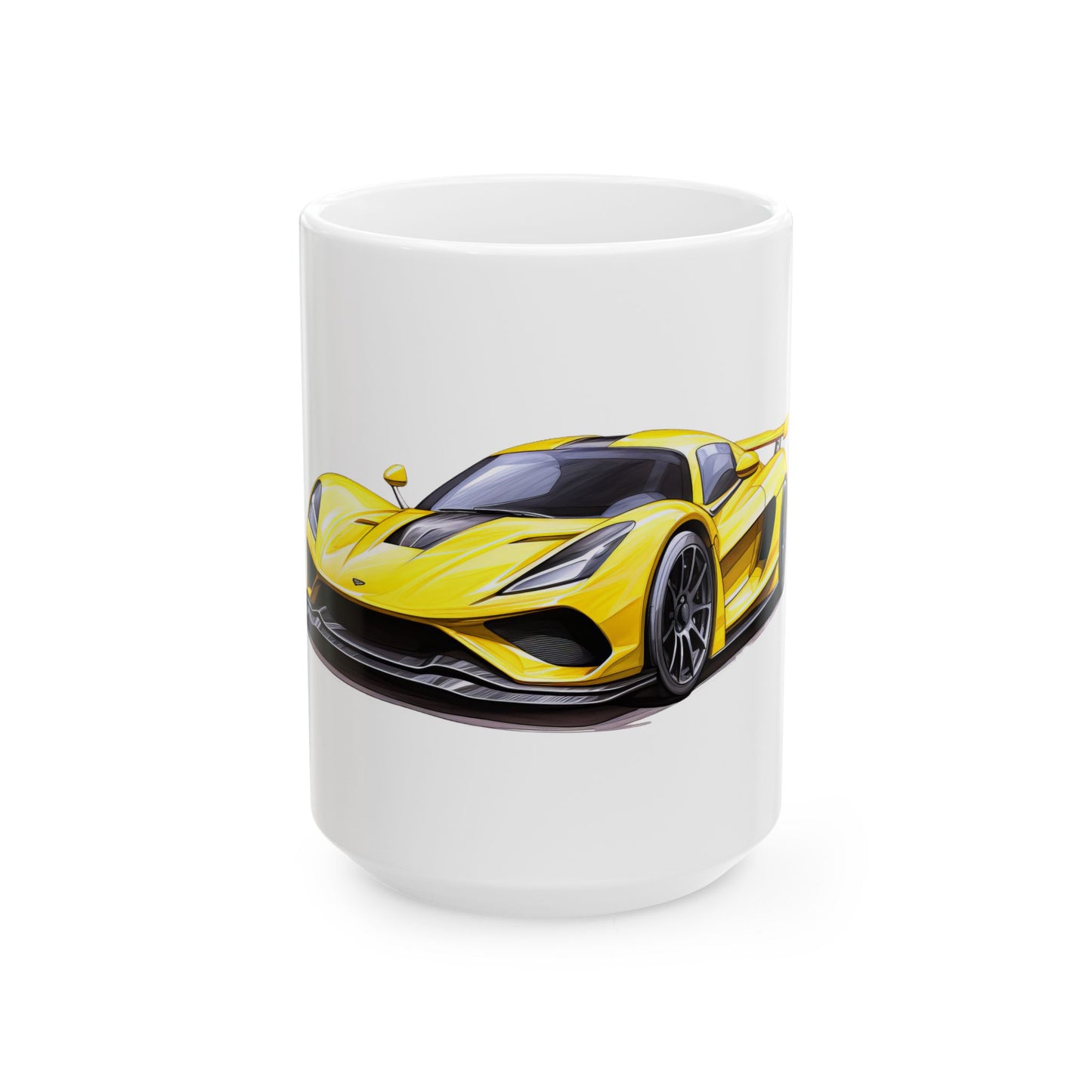 Princess Grace Sporty Yellow Car Ceramic Mug Perfect Gift for Car Enthusiasts