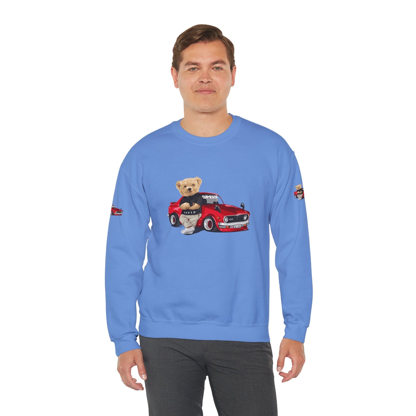 Princess Grace Cute Bear Vintage Car Sweatshirt Unisex Heavy Blend Crewneck