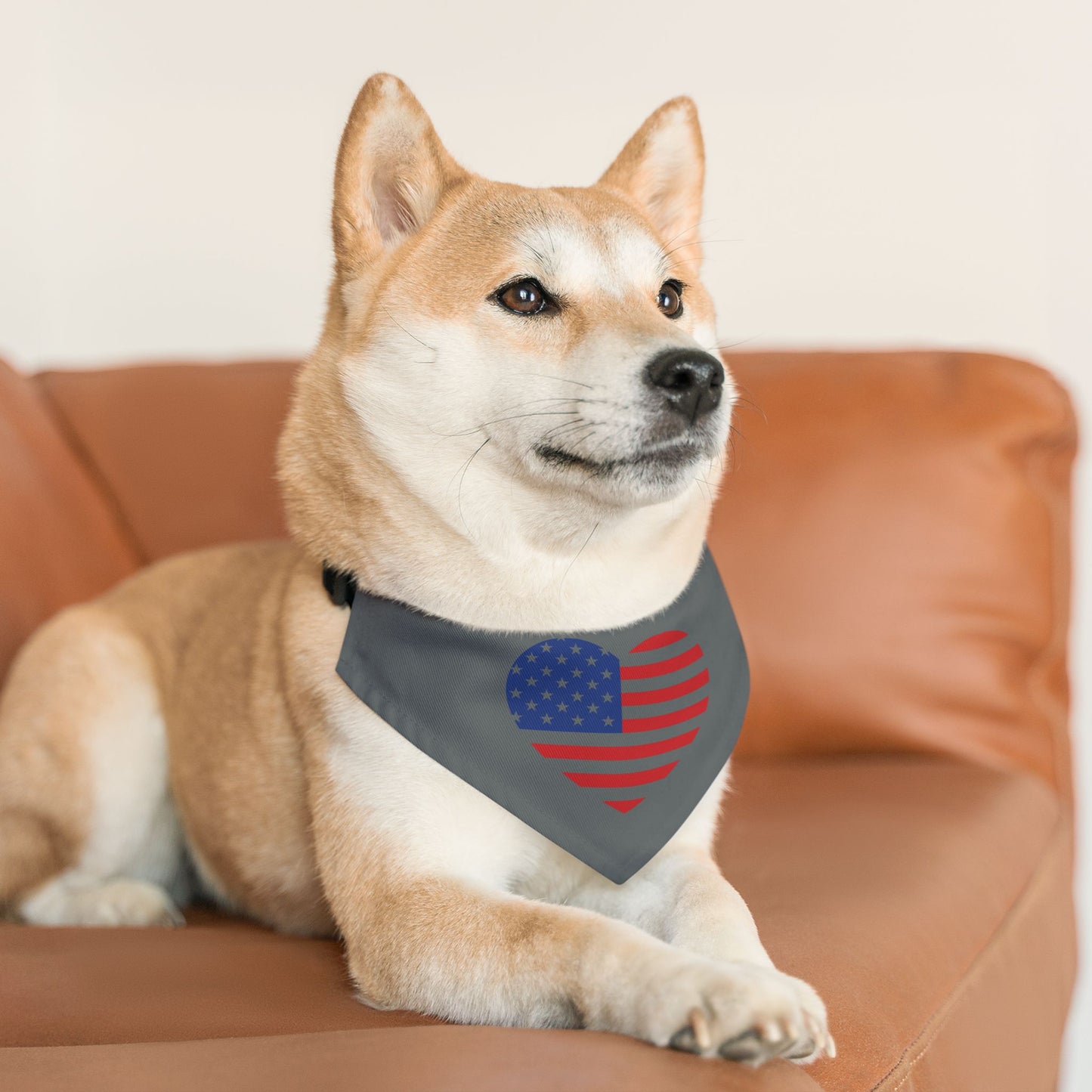 Princess Grace Patriotic Dog Bandana Collar Heart USA Design