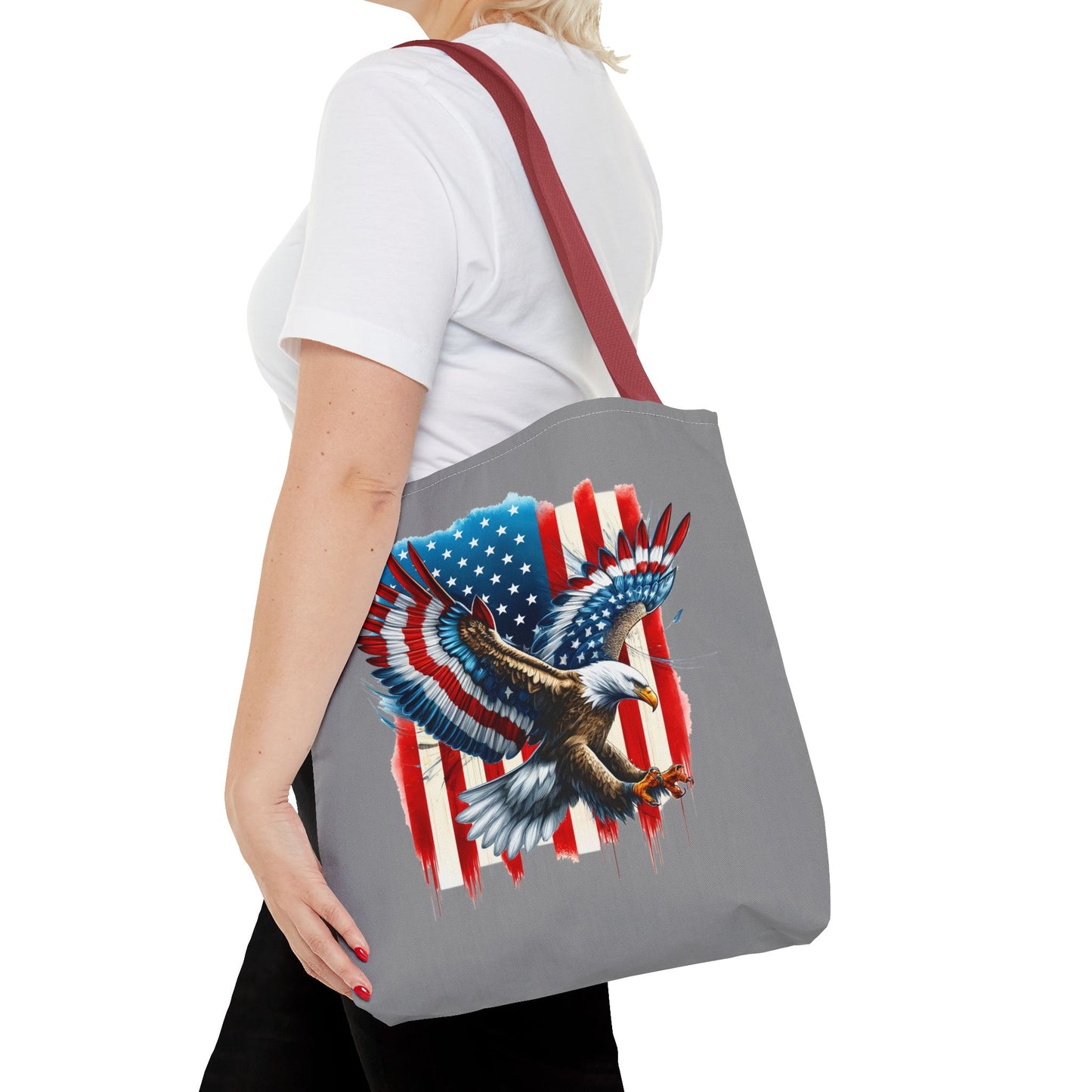 Princess Grace Patriotic Eagle Tote Bag American Flag Design