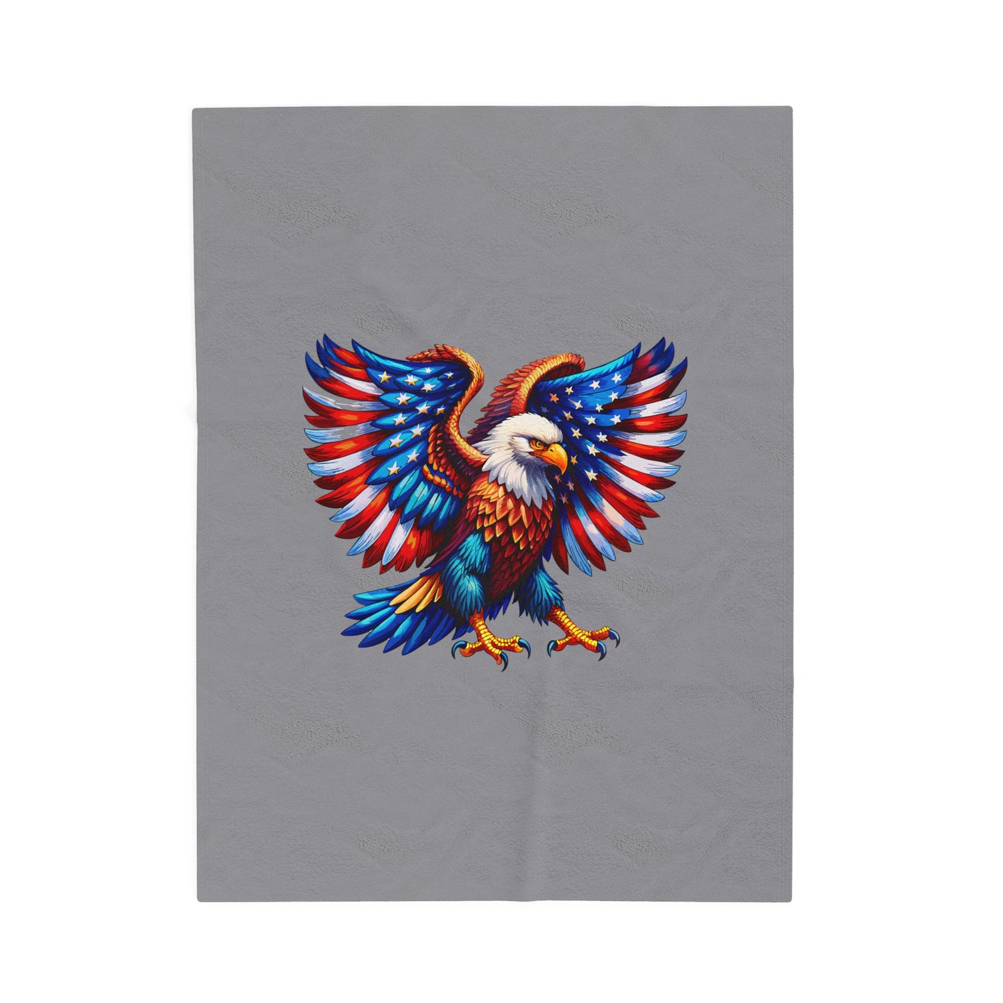 Princess Grace Patriotic Eagle Velveteen Plush Blanket Cozy American Flag Throw for Independence Day Memorial Day and Year Round Patriotism