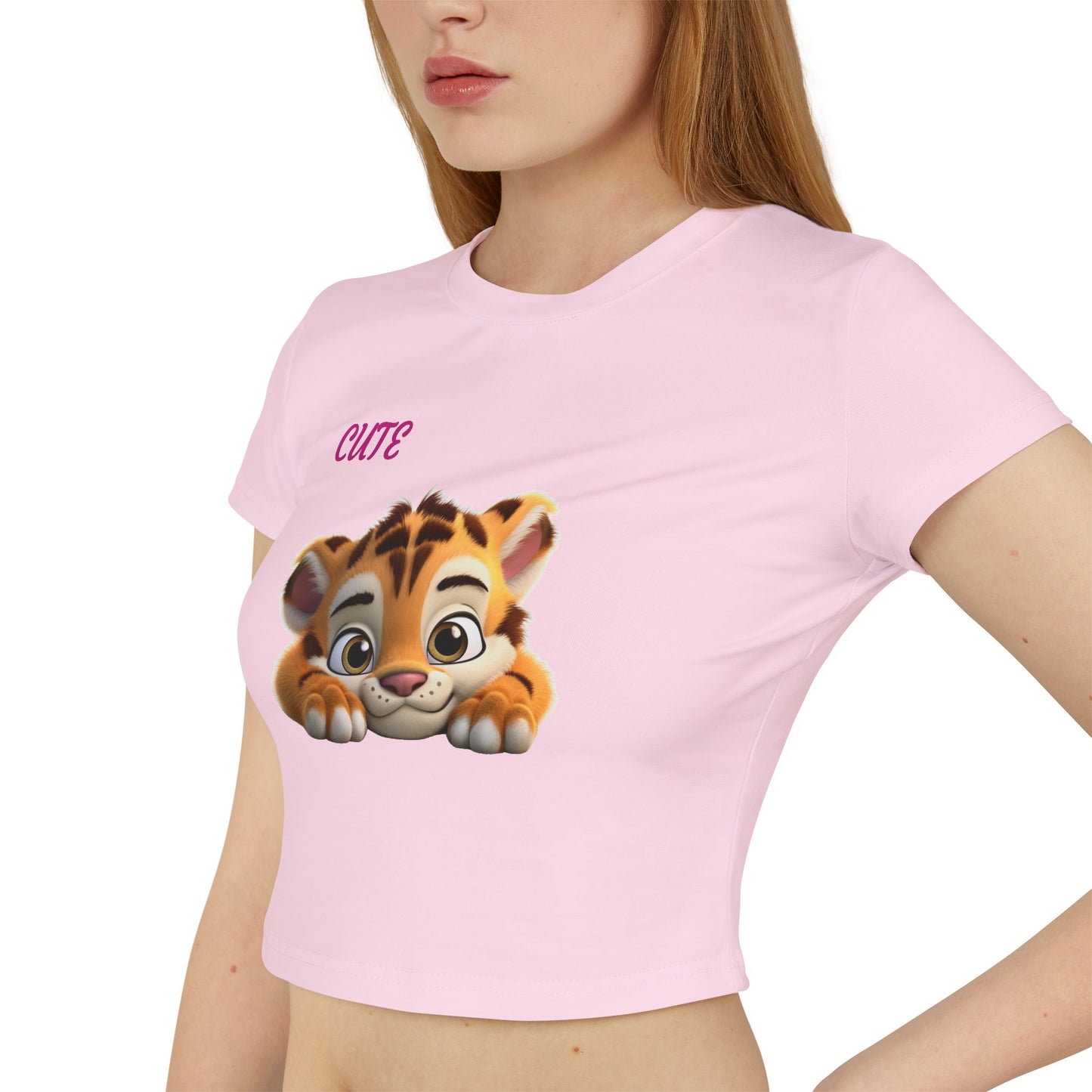 Princess Grace Cute Baby Tiger Women's Baby Tee Playful & Stylish Top for Everyday Wear