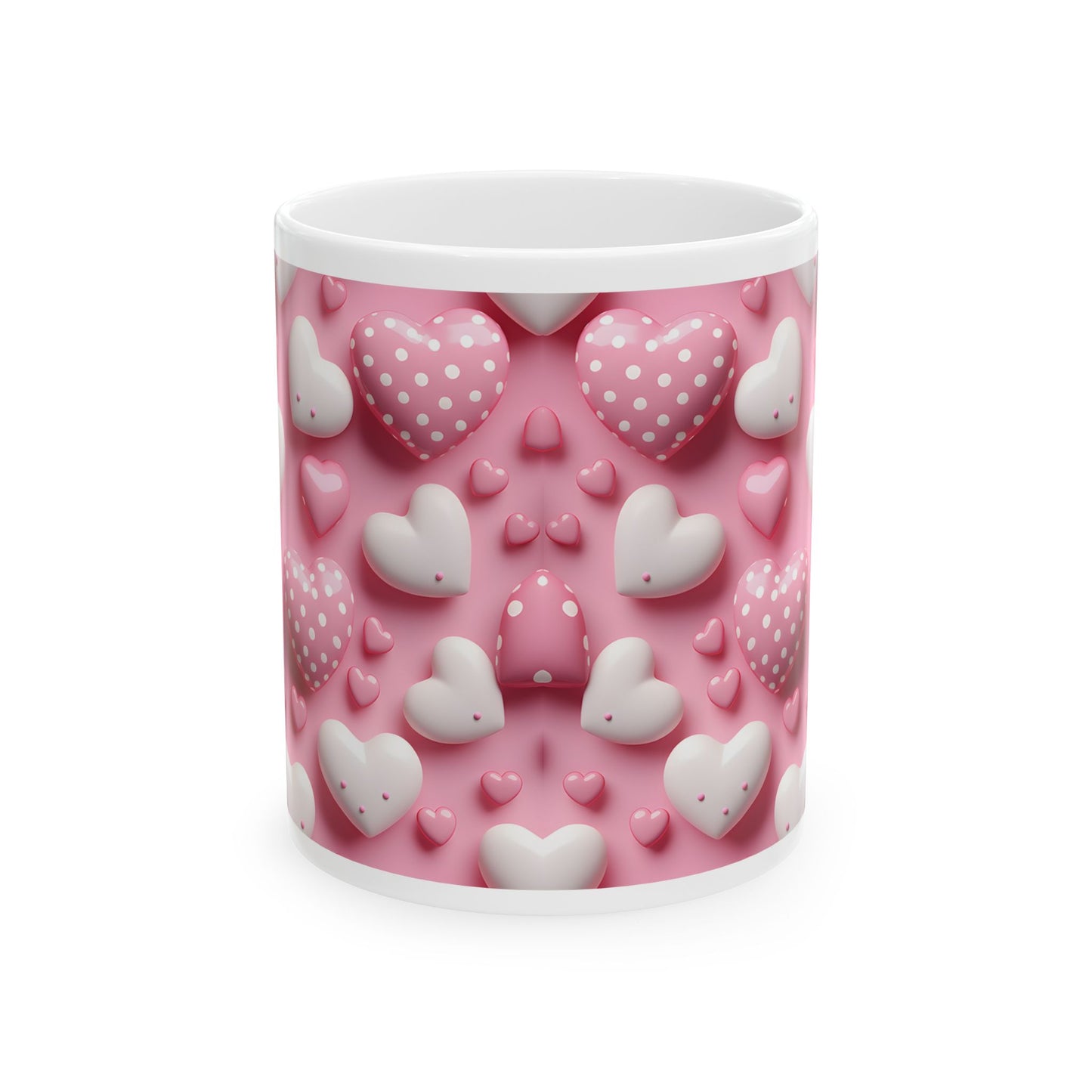 Princess Grace Cute Hearts Ceramic Mug Perfect for Valentine's Day and Everyday Love