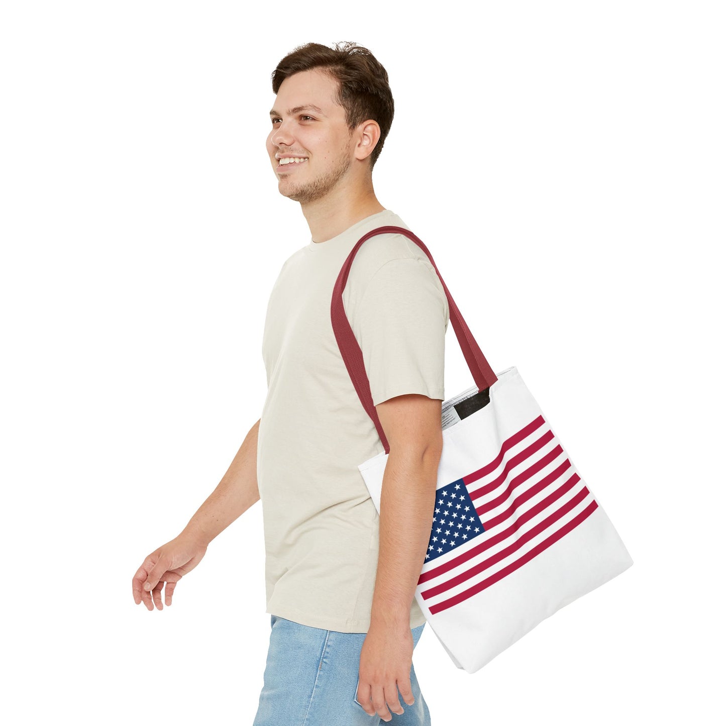 Princess Grace Patriotic Tote Bag American Flag Design Perfect for Holidays and Everyday Use