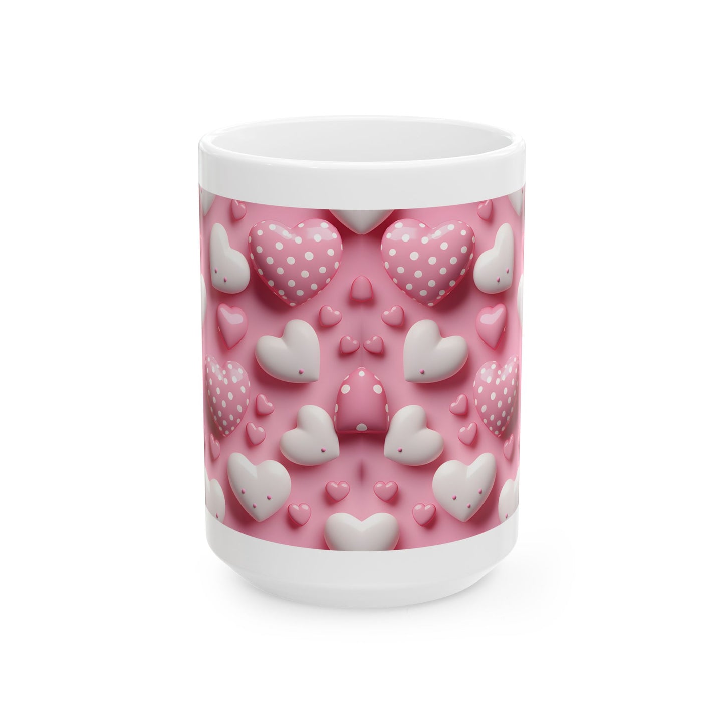 Princess Grace Cute Hearts Ceramic Mug Perfect for Valentine's Day and Everyday Love