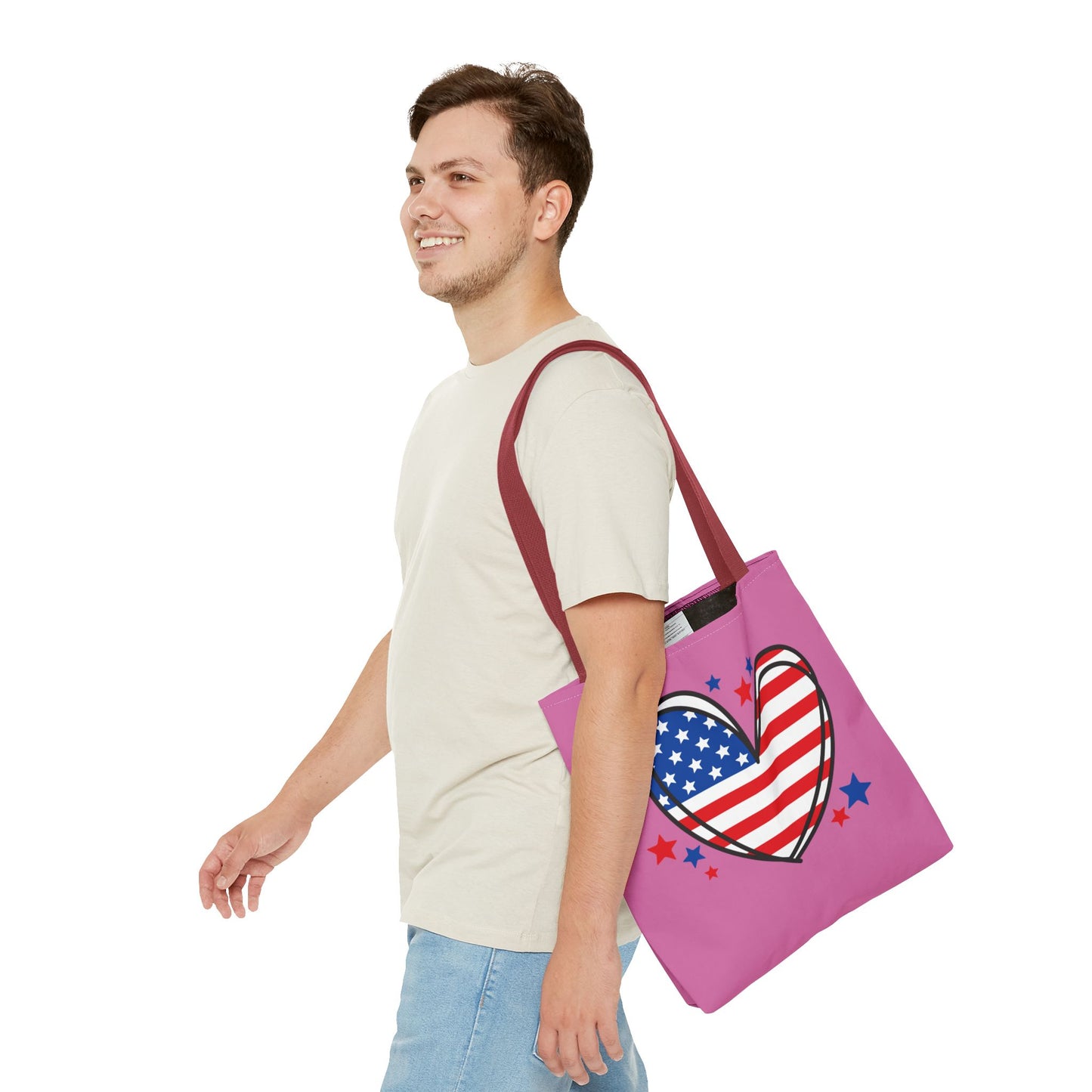 Princess Grace Patriotic Heart Tote Bag for Independence Day & Everyday Use