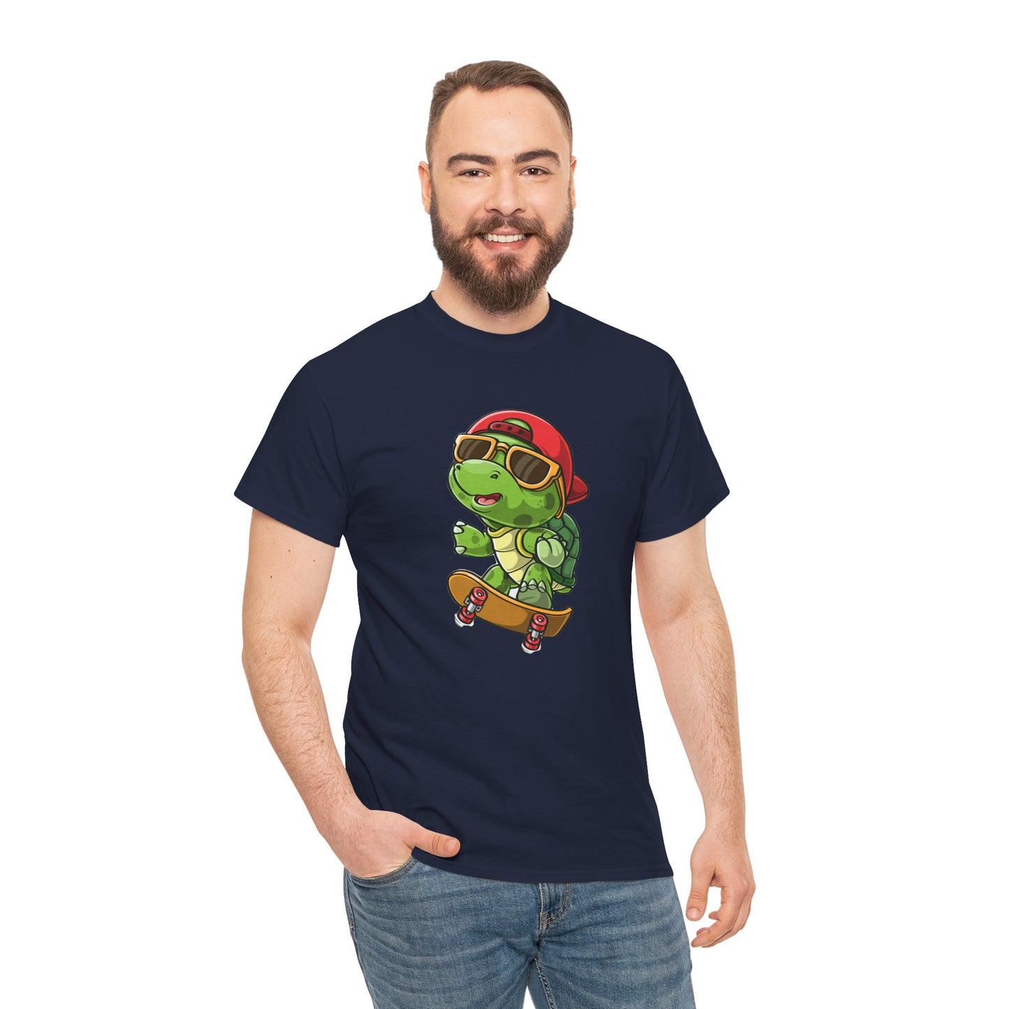 Princess Grace Cool Skateboarding Turtle Unisex Heavy Cotton Tee