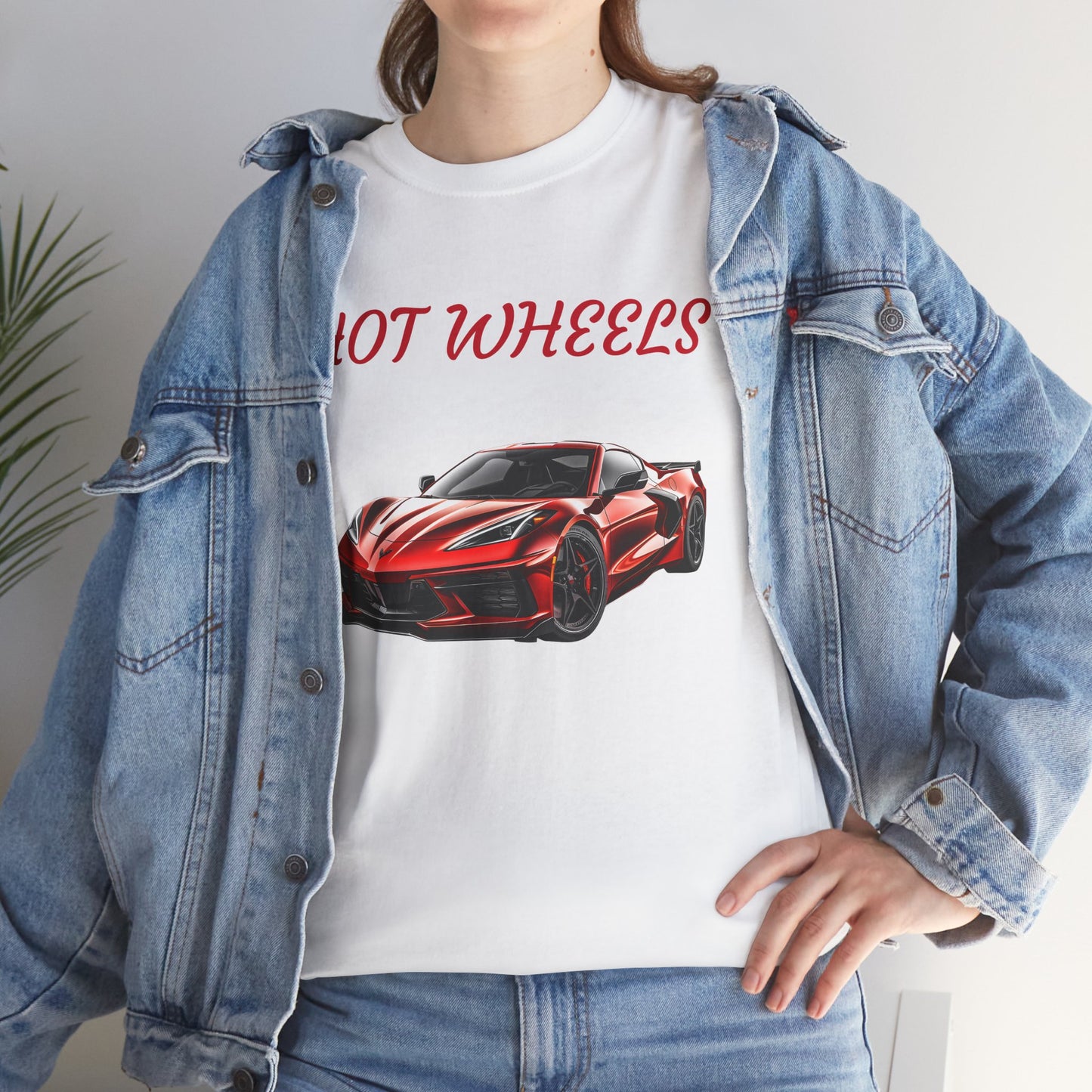 Princess Grace Red Corvette Unisex Heavy Cotton Tee Hot Wheels Racing Graphic Tee for Car Enthusiasts