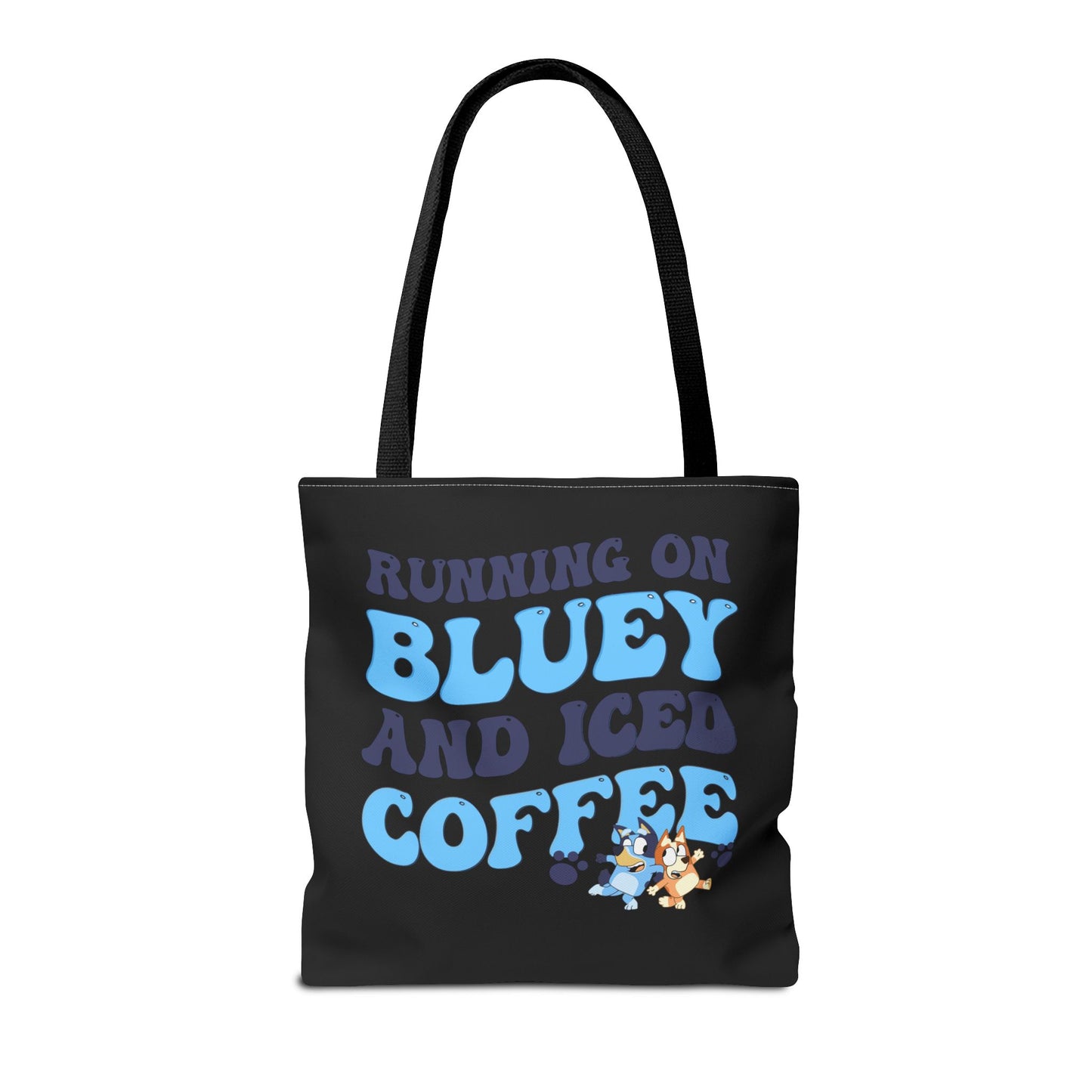 Princess Grace Running on Bluey and Iced Coffee Tote Bag Fun & Functional for Moms and Kids