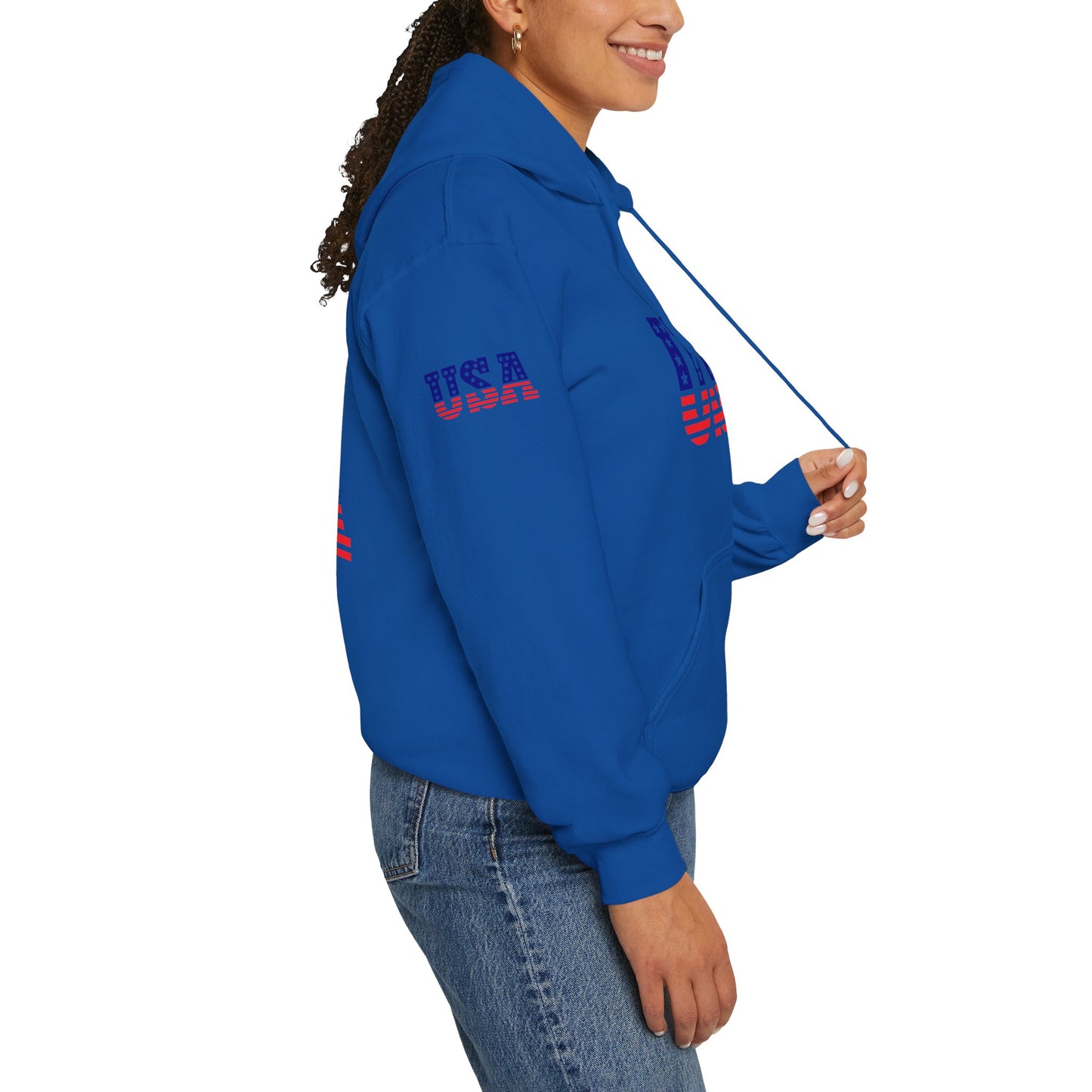 Princess Grace USA Proud Unisex Heavy Blend Hooded Sweatshirt Patriotic Eagle Design