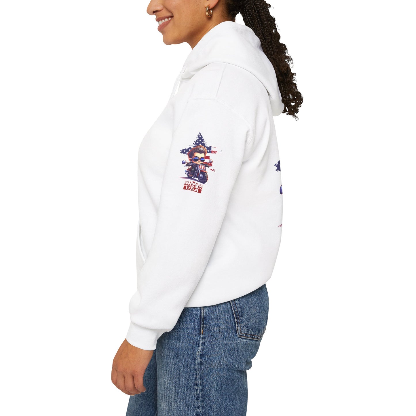 Princess Grace Patriotic Motorcycle Hoodie Made in USA Design
