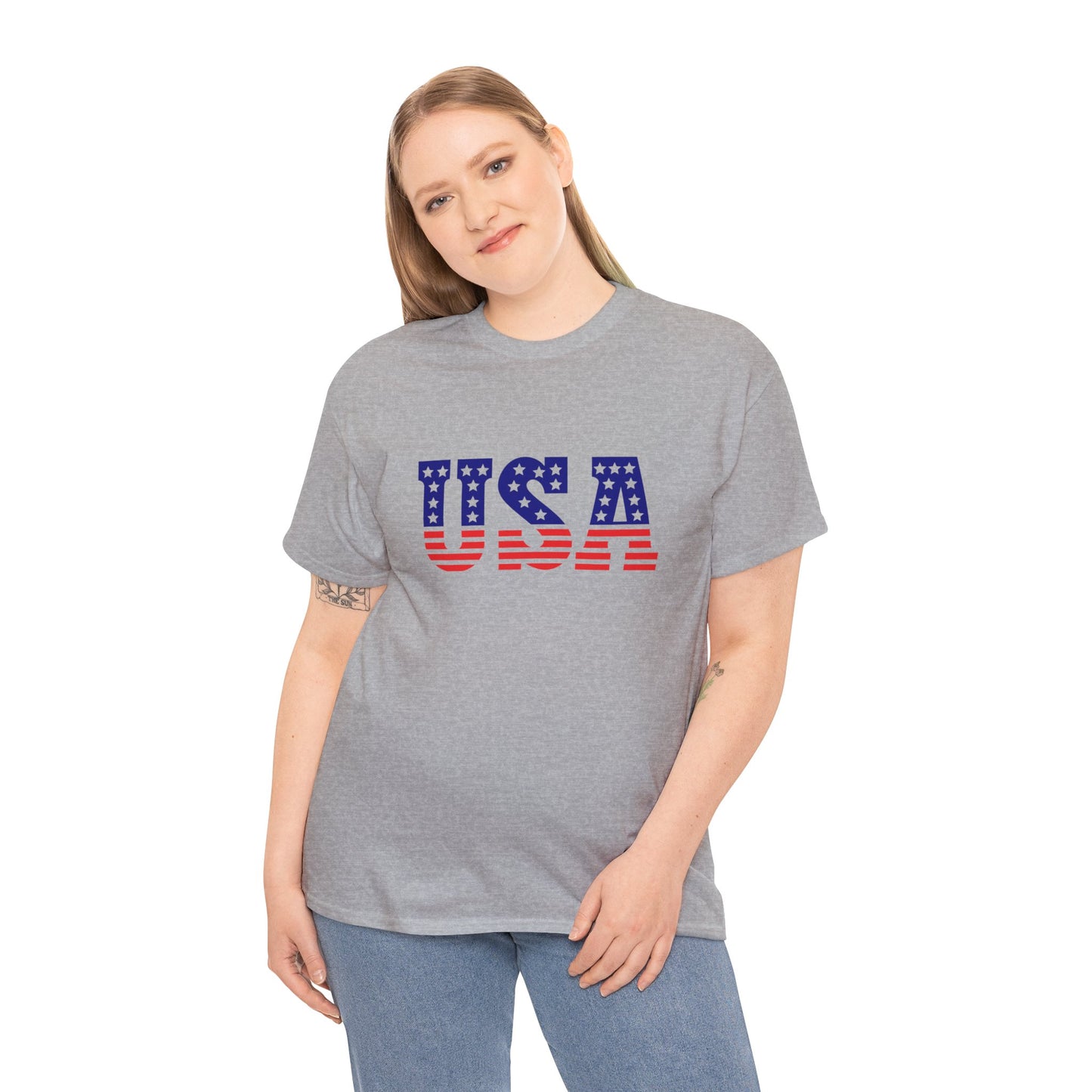 Princess Grace Patriotic USA Unisex Heavy Cotton Tee Comfortable Independence Day Apparel