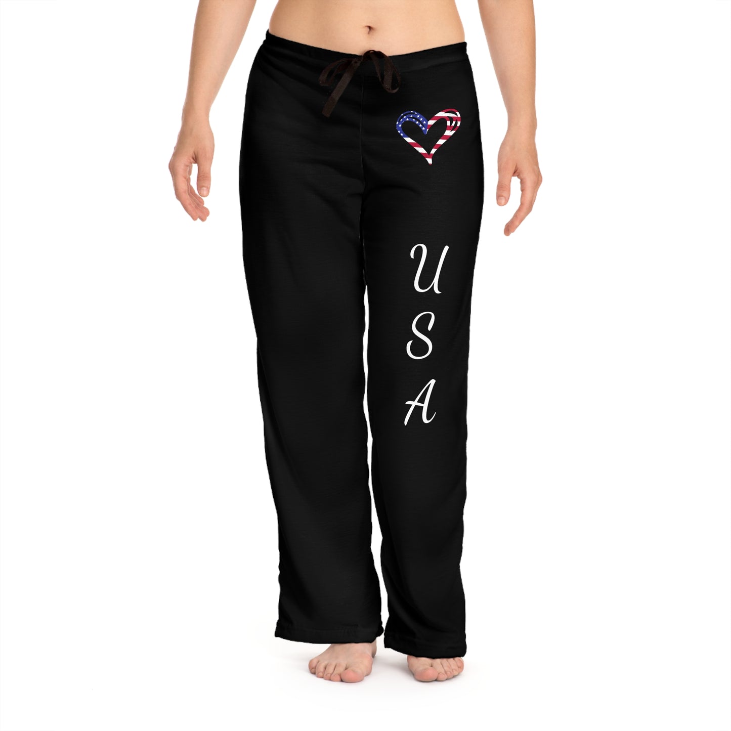 Princess Grace Patriotic Pajama Pants USA Heart Design for Comfort and Style